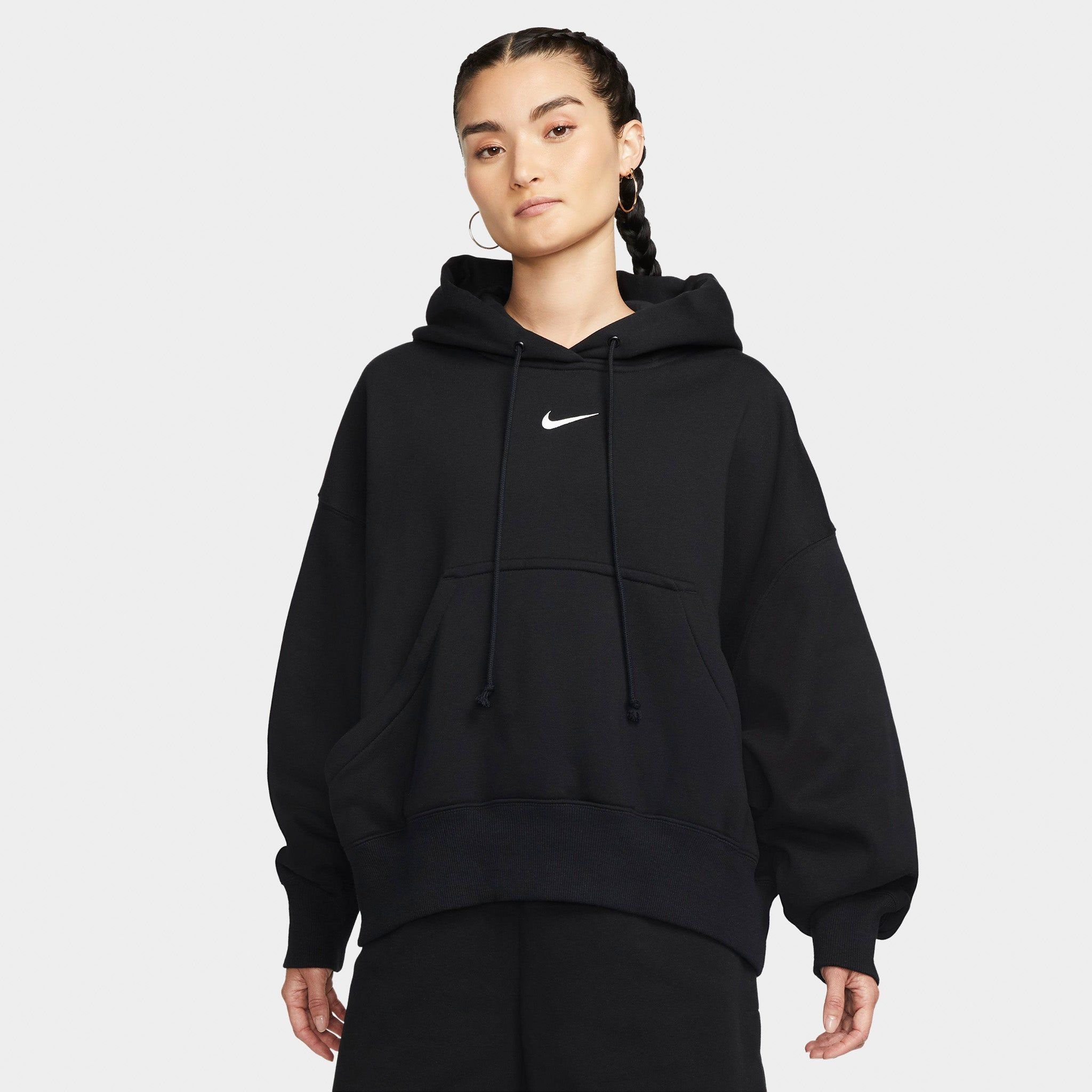Nike Women's Phoenix Fleece Pullover Hoodie Black / Sail sold by JD Sports