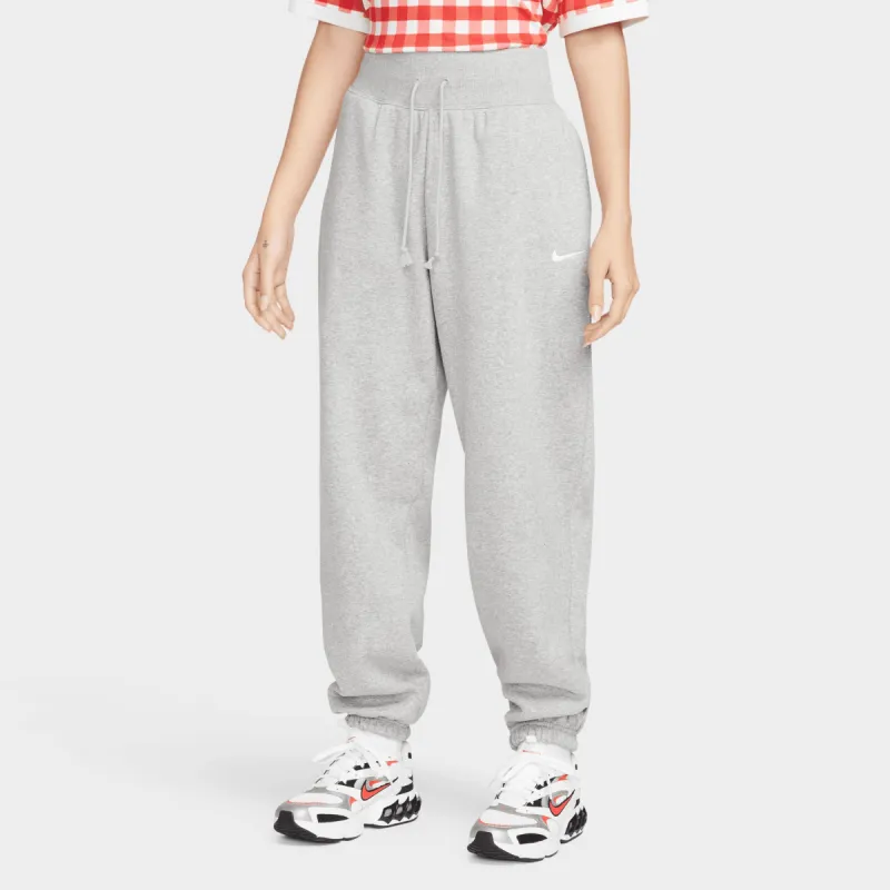 Nike Women's Sportswear Phoenix Fleece Hi-Rise Overszied Pants Dark Grey Heather / Sail sold by JD Sports