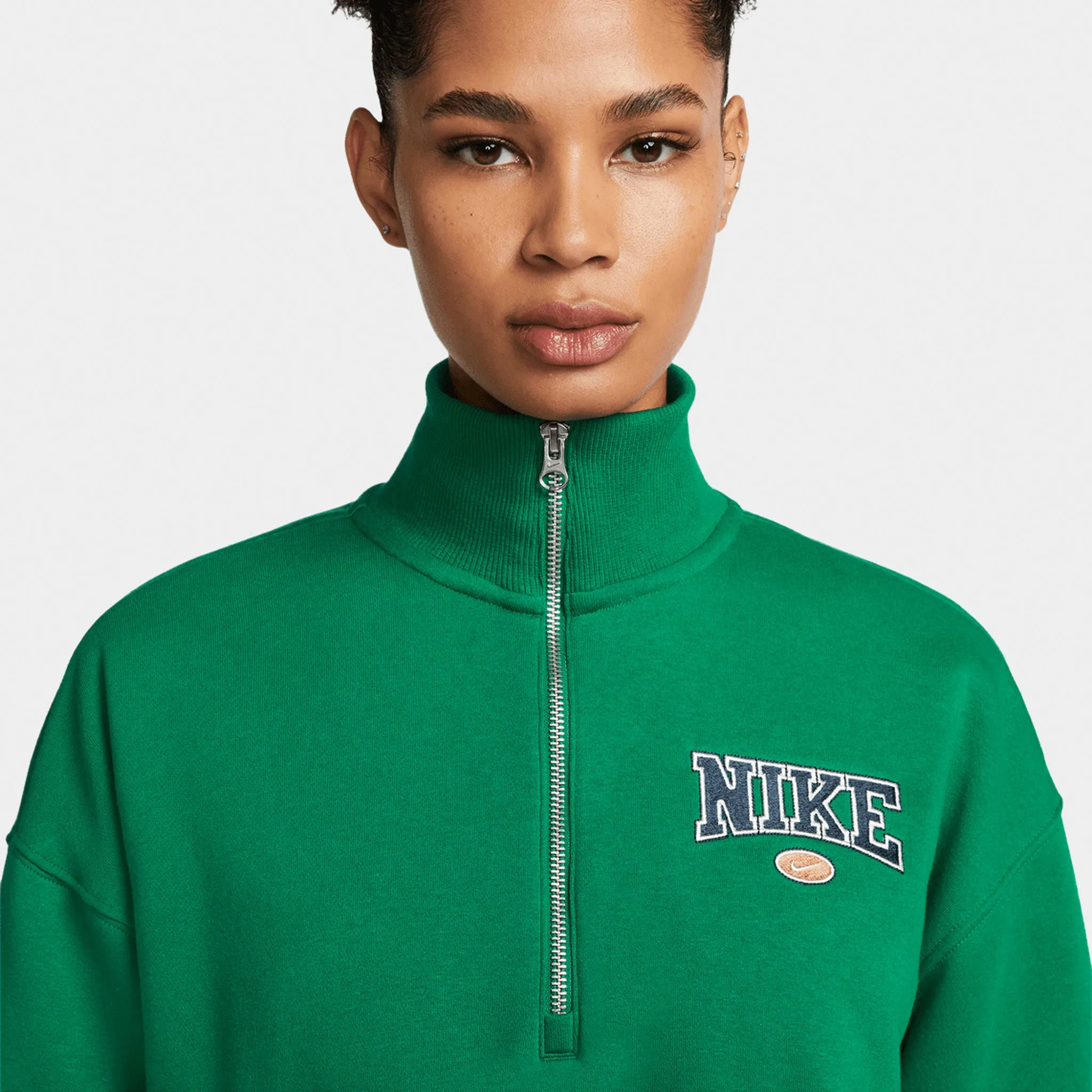 Nike Women's Sportswear Phoenix Fleece Crop Quarter Zip Sweatshirt / Malachite sold by JD Sports product image thumbnail 3