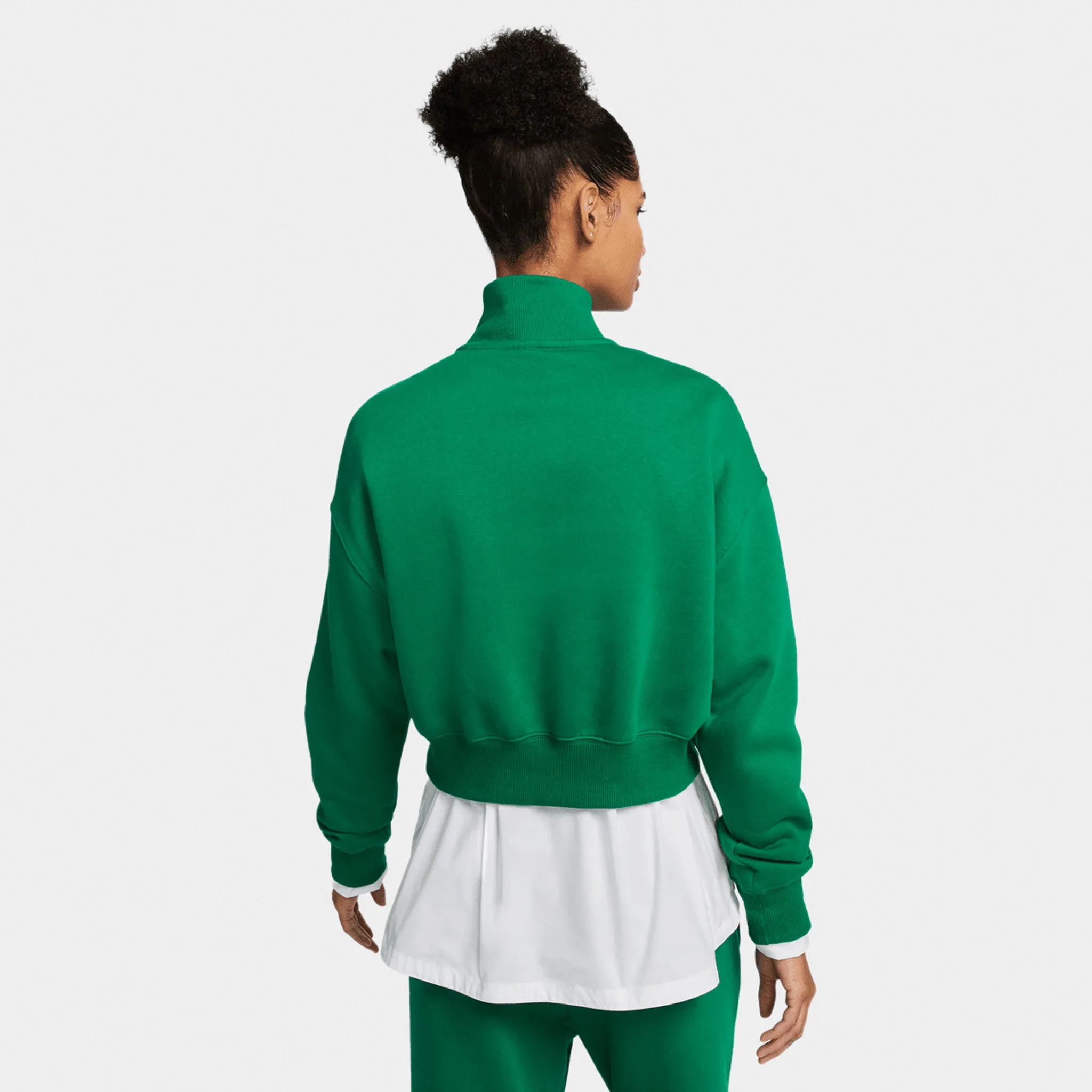 Nike Women's Sportswear Phoenix Fleece Crop Quarter Zip Sweatshirt / Malachite sold by JD Sports product image thumbnail 2