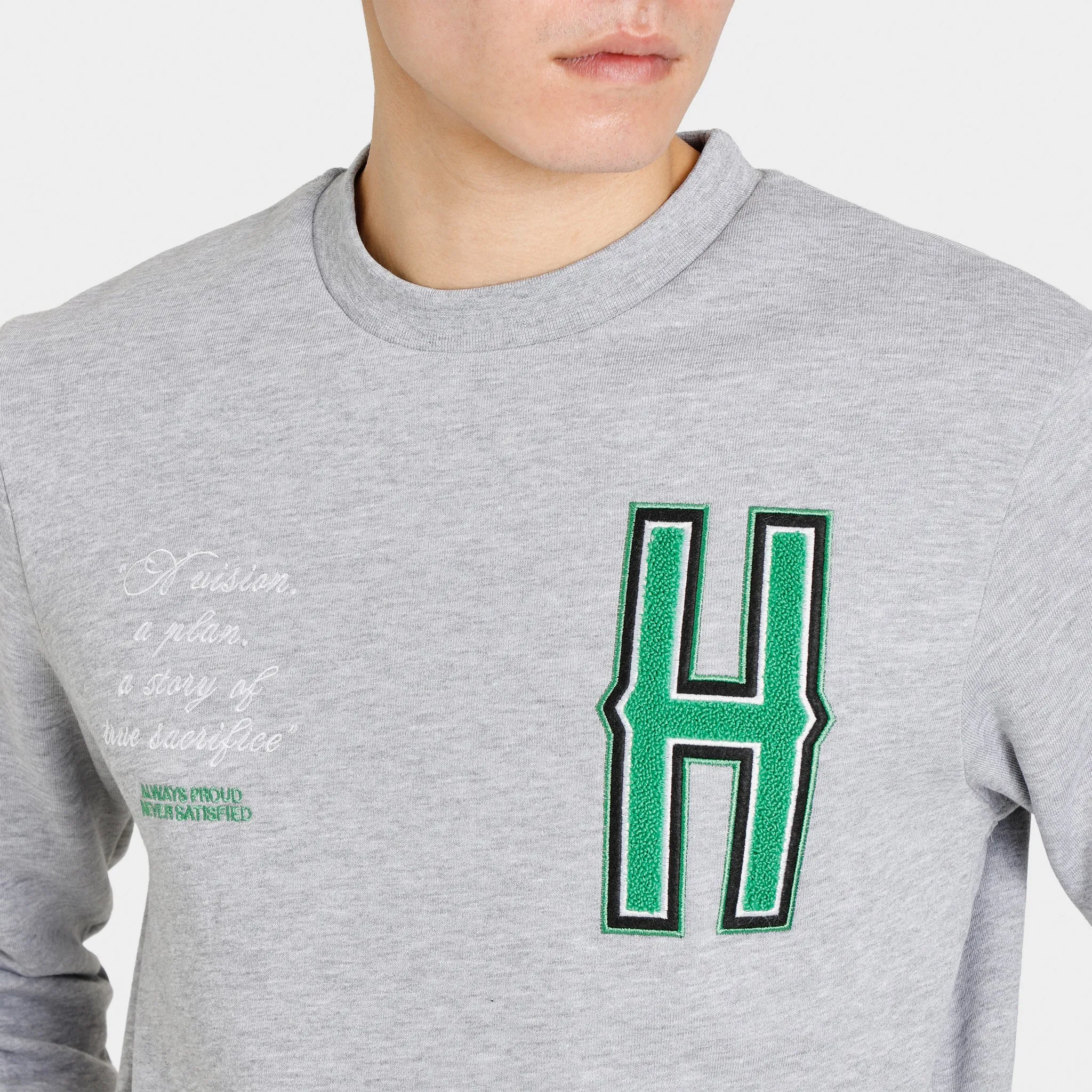 Hoodrich OG Pulse Crewneck Heather Grey / White - Green sold by JD Sports product image thumbnail 4