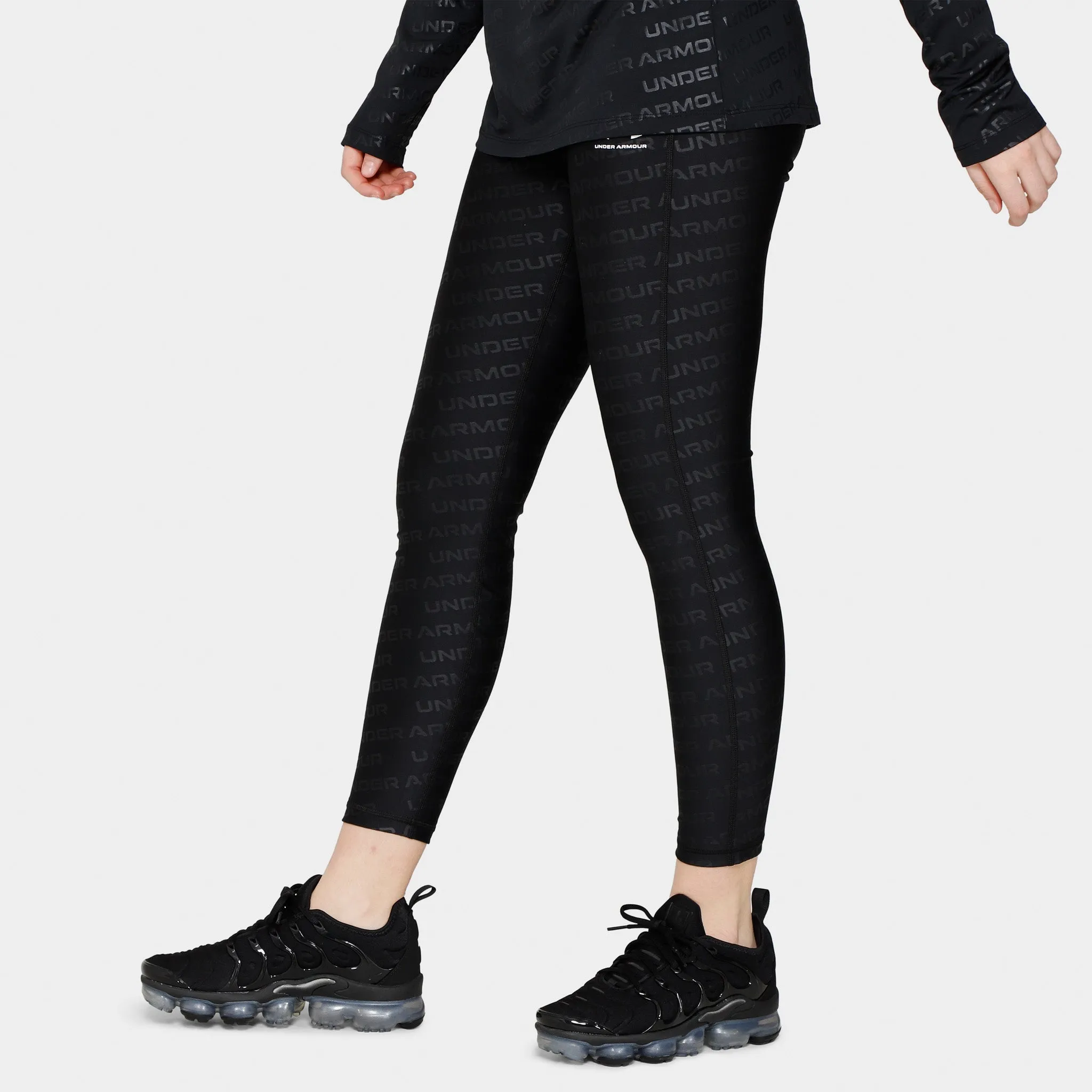 Under Armour Women's Emboss Leggings Black / White sold by JD Sports product image thumbnail 4