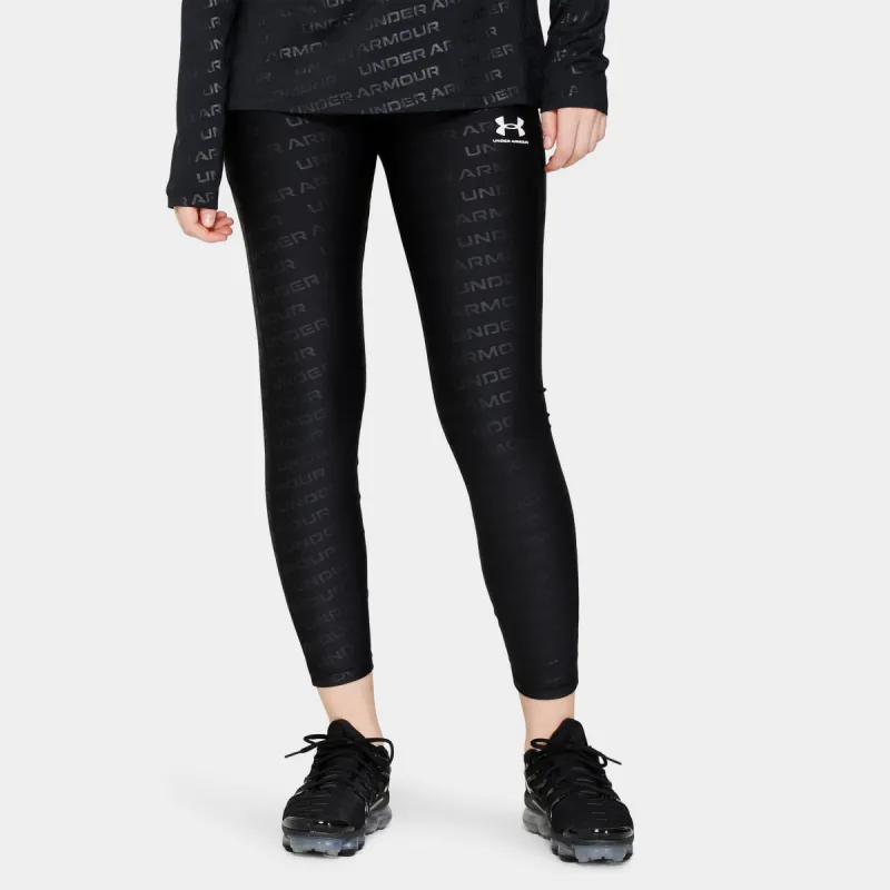 Under Armour Women's Emboss Leggings Black / White sold by JD Sports