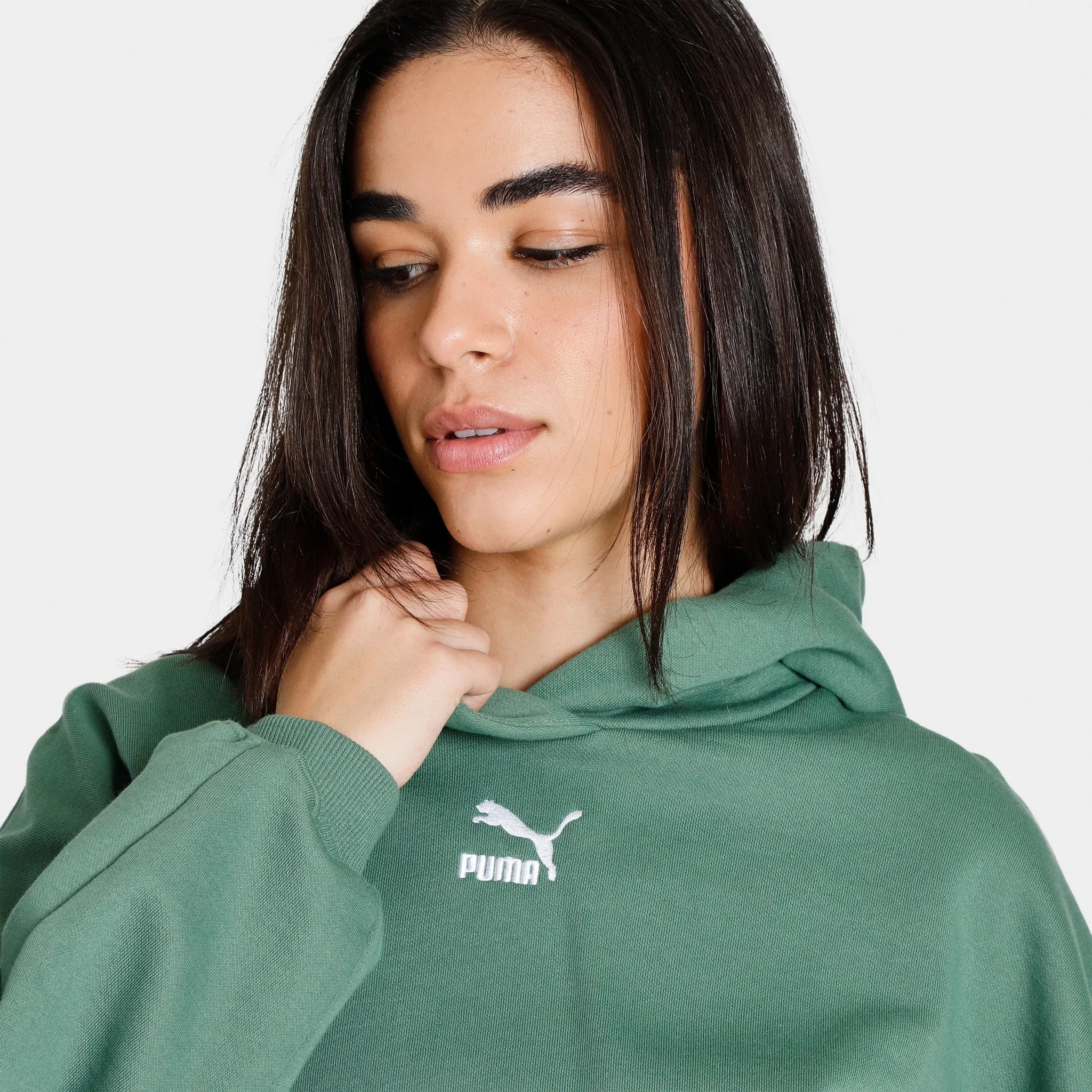 Puma Women's Classics Oversized Pullover Hoodie / Deep Forest sold by JD Sports product image thumbnail 2