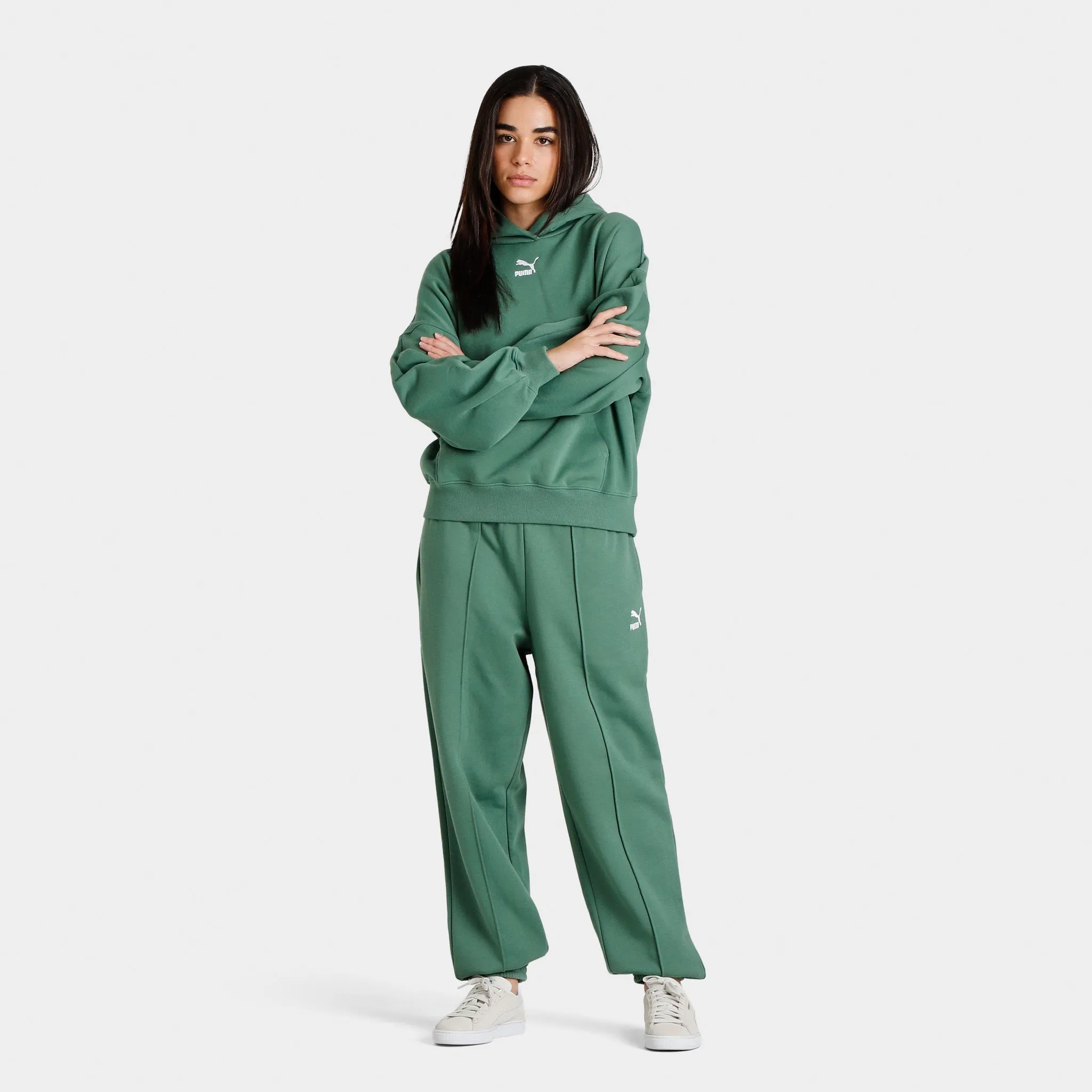 Puma Women's Classics Oversized Pullover Hoodie / Deep Forest sold by JD Sports product image thumbnail 3
