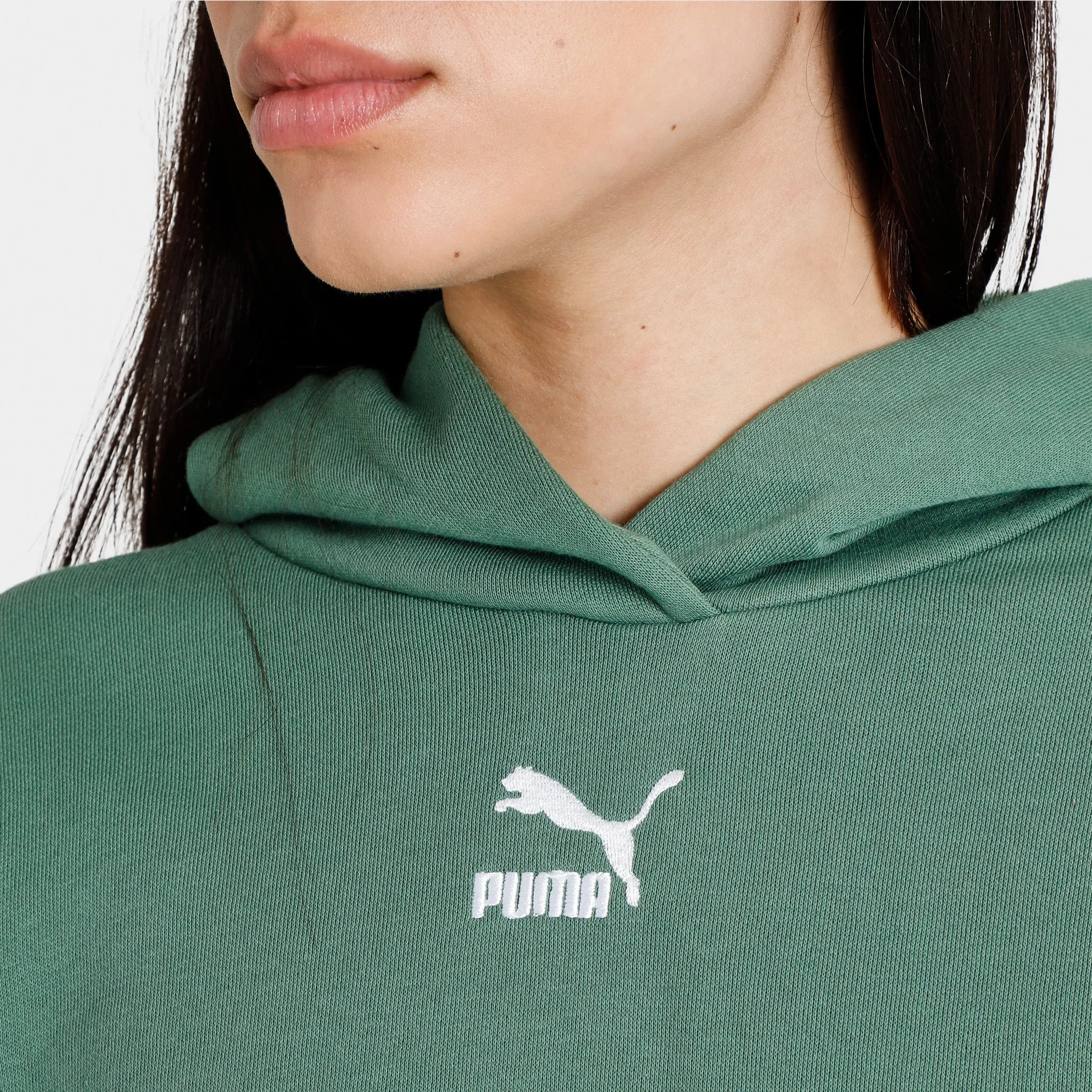 Puma Women's Classics Oversized Pullover Hoodie / Deep Forest sold by JD Sports product image thumbnail 5