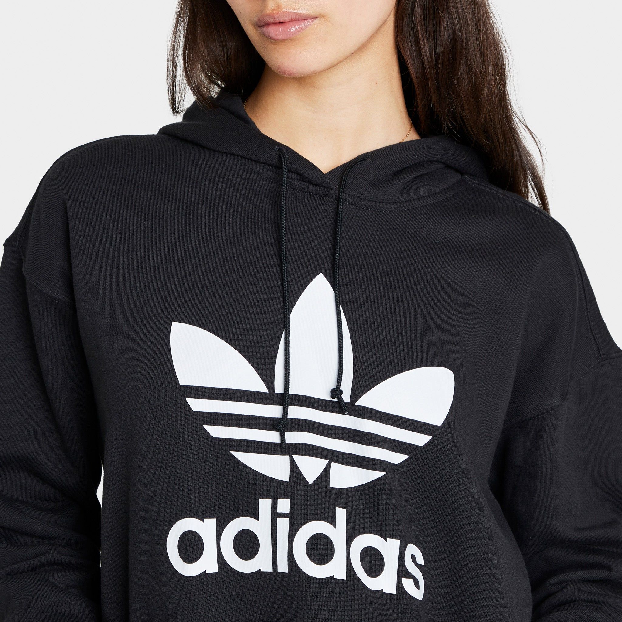 adidas Originals Women’s Adicolor Trefoil Pullover Hoodie Black / White sold by JD Sports product image thumbnail 4