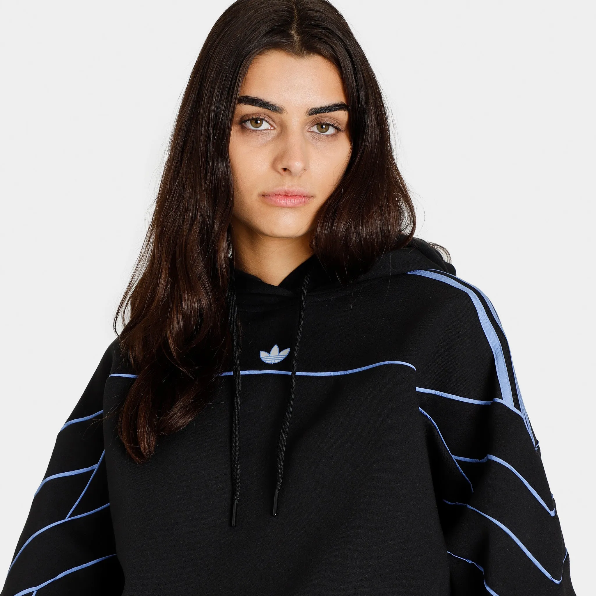 adidas Originals Women's Archive Cut Line Crop Pullover Hoodie / Black sold by JD Sports product image thumbnail 3