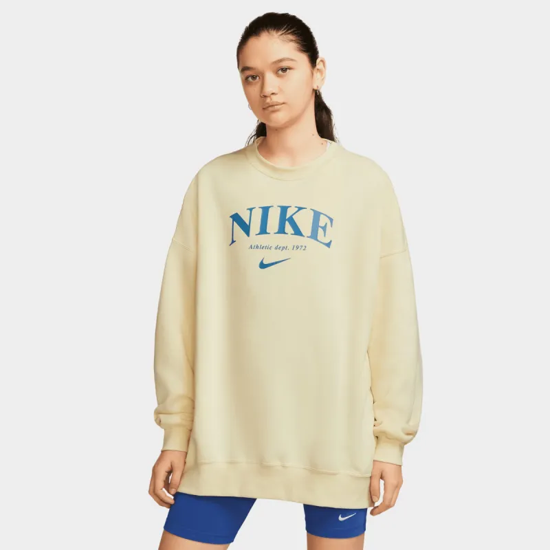 Nike Women's Sportswear Essentials Oversize Fleece Sweatshirt Coconut Milk / Dutch Blue sold by JD Sports