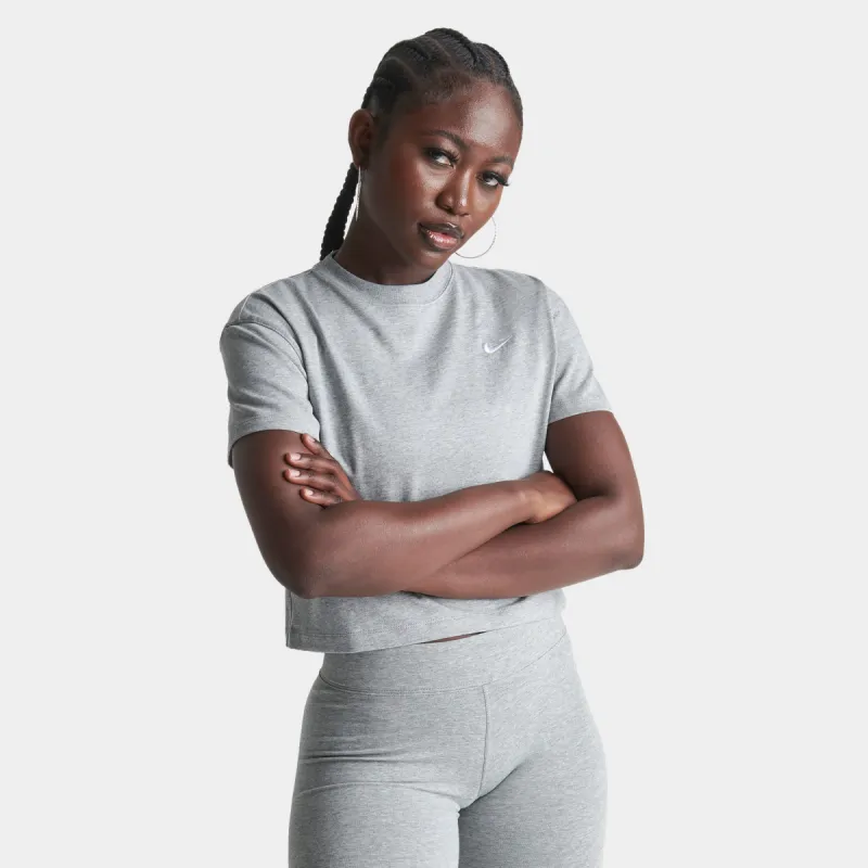Nike Women's Solo Swoosh T-shirt Dark Heather Grey / White sold by JD Sports