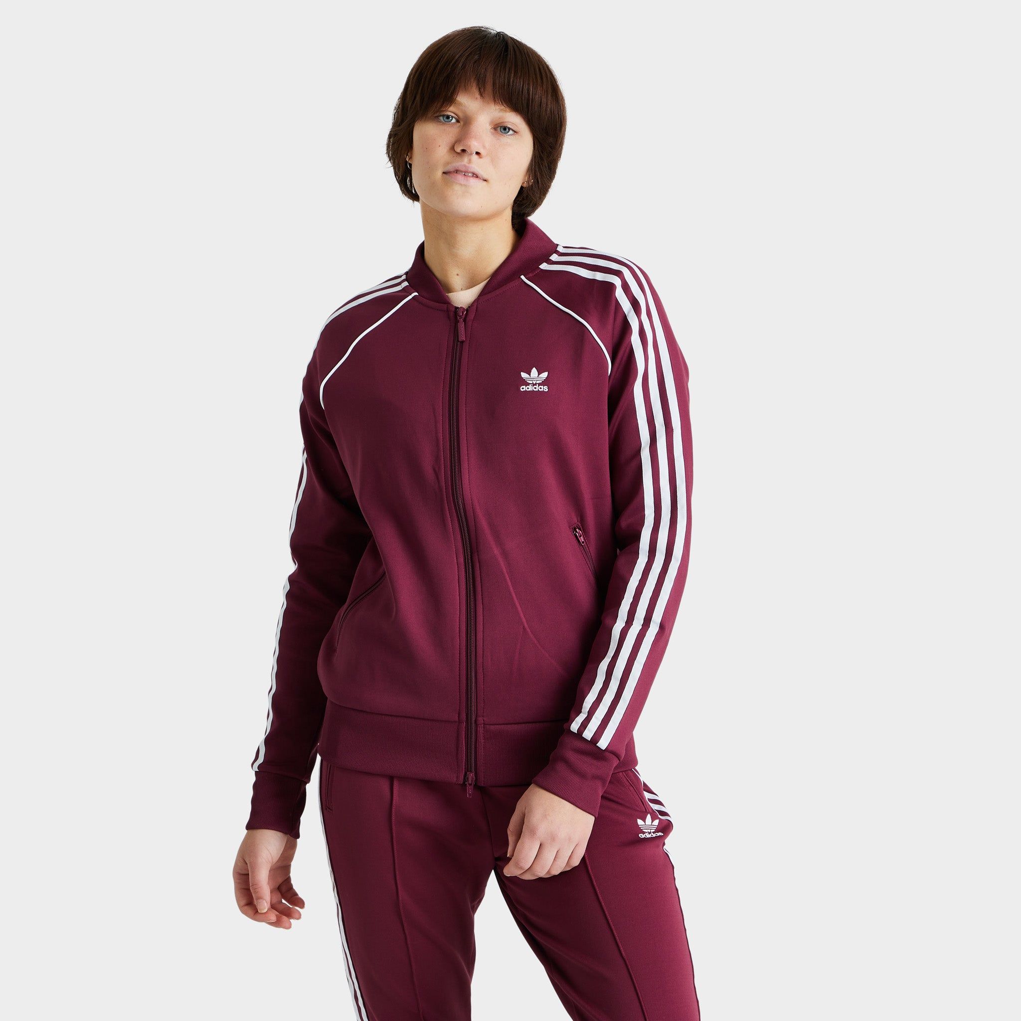 adidas Originals Women’s Primeblue SST Track Jacket / Victory Crimson sold by JD Sports