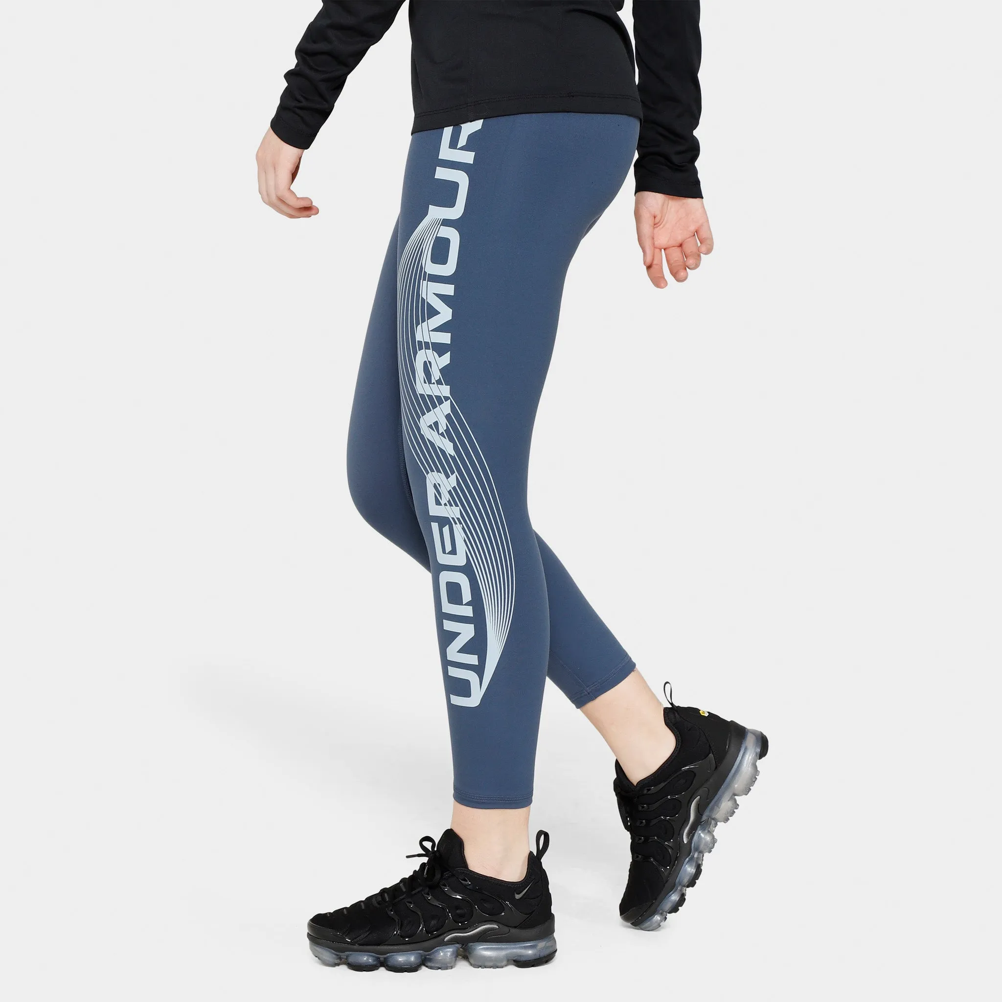 Under Armour Women's Motion Branded Ankle Leggings Downpour Grey / Harbour Blue sold by JD Sports product image thumbnail 3