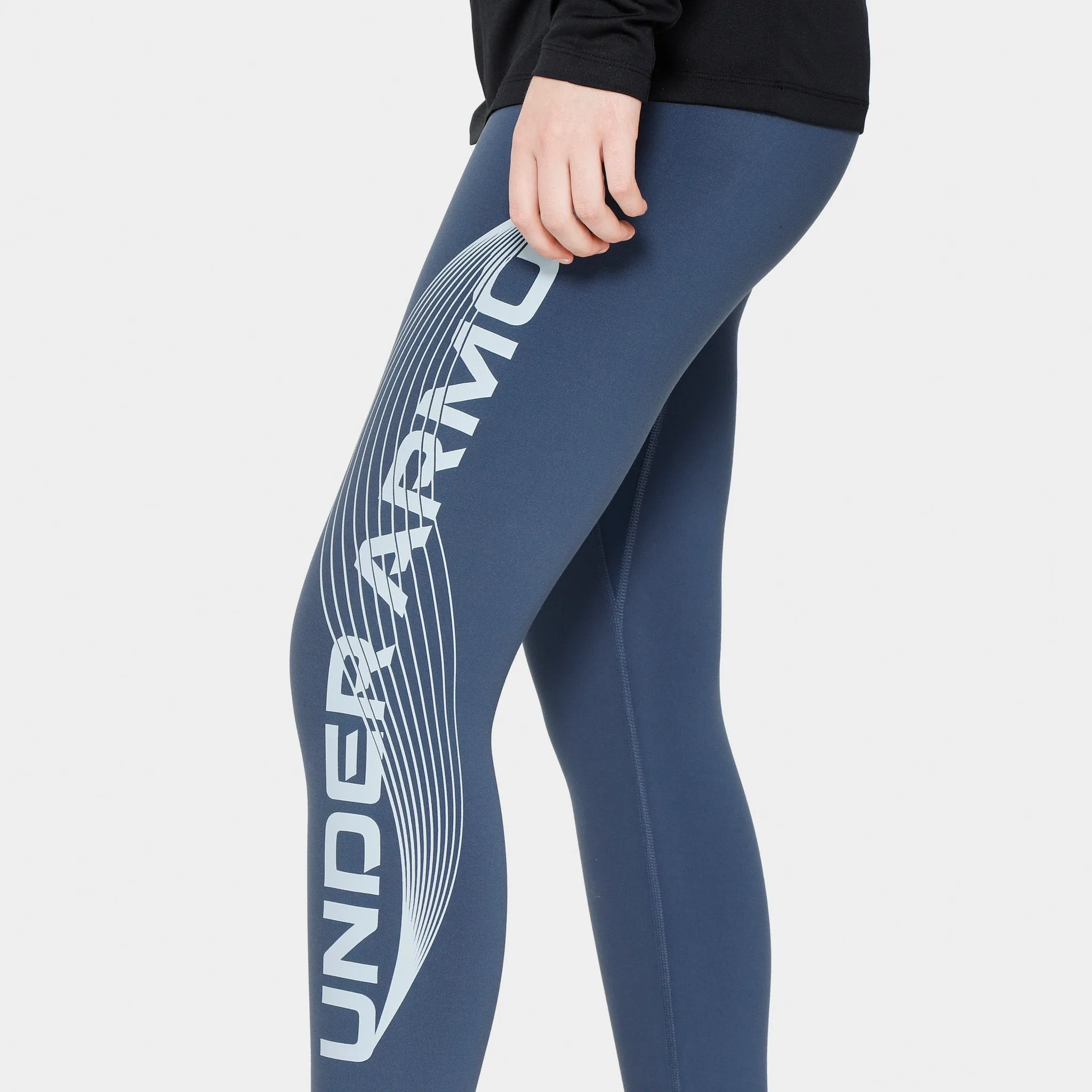 Under Armour Women's Motion Branded Ankle Leggings Downpour Grey / Harbour Blue sold by JD Sports product image thumbnail 2