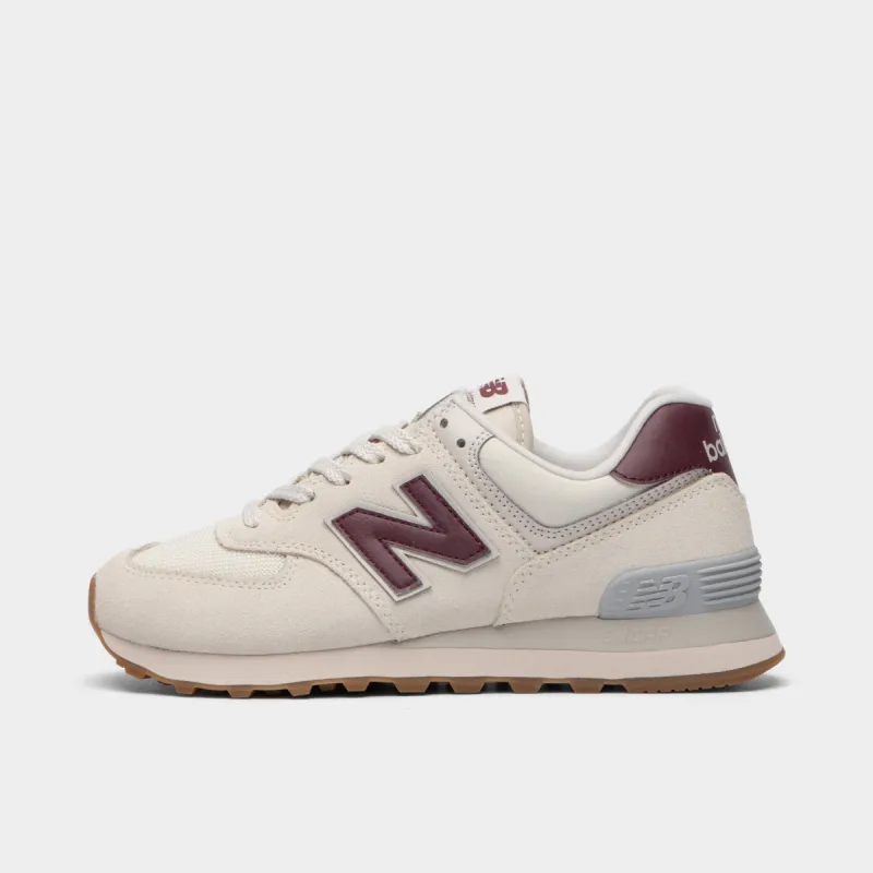 New Balance Women's WL574RCF Moonbeam / Burgundy sold by JD Sports