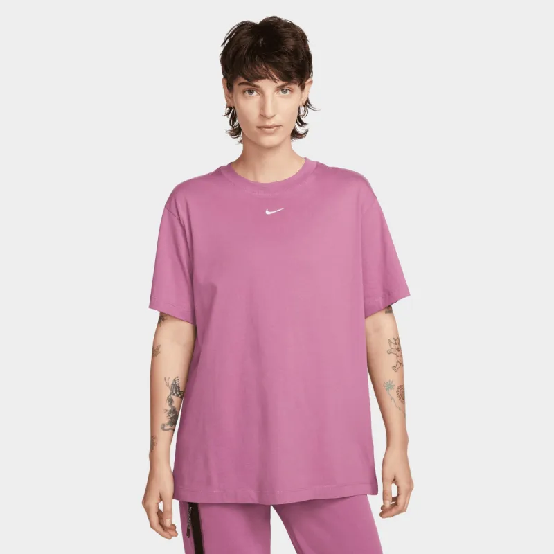 Nike Women's Sportswear Essential T-shirt Light Bordeaux / White sold by JD Sports