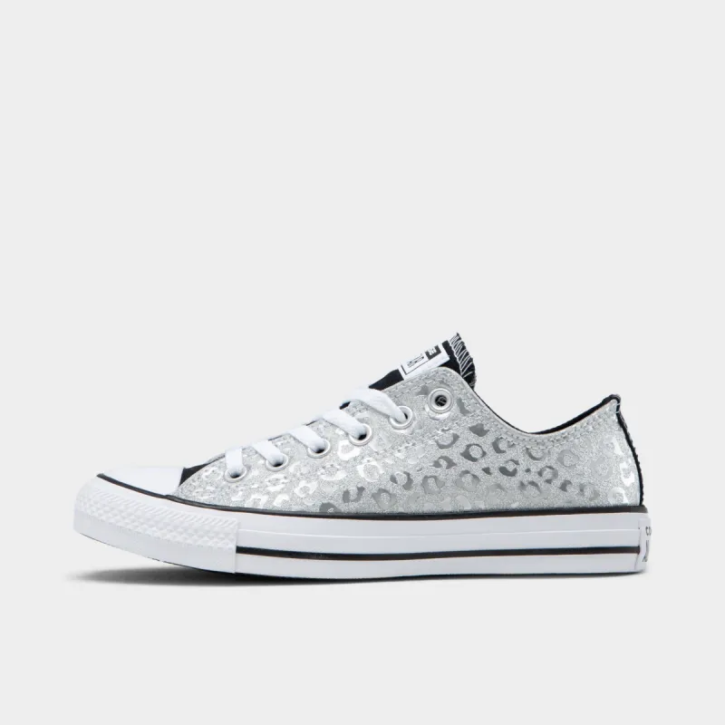 Converse Women's Chuck Taylor All Star Leopard Glitter Silver / White - White sold by JD Sports