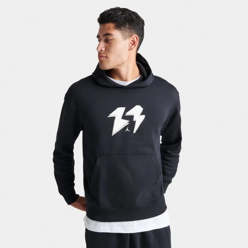 Jordan Flight MVP Fleece Pullover Hoodie Black / Sail sold by JD Sports