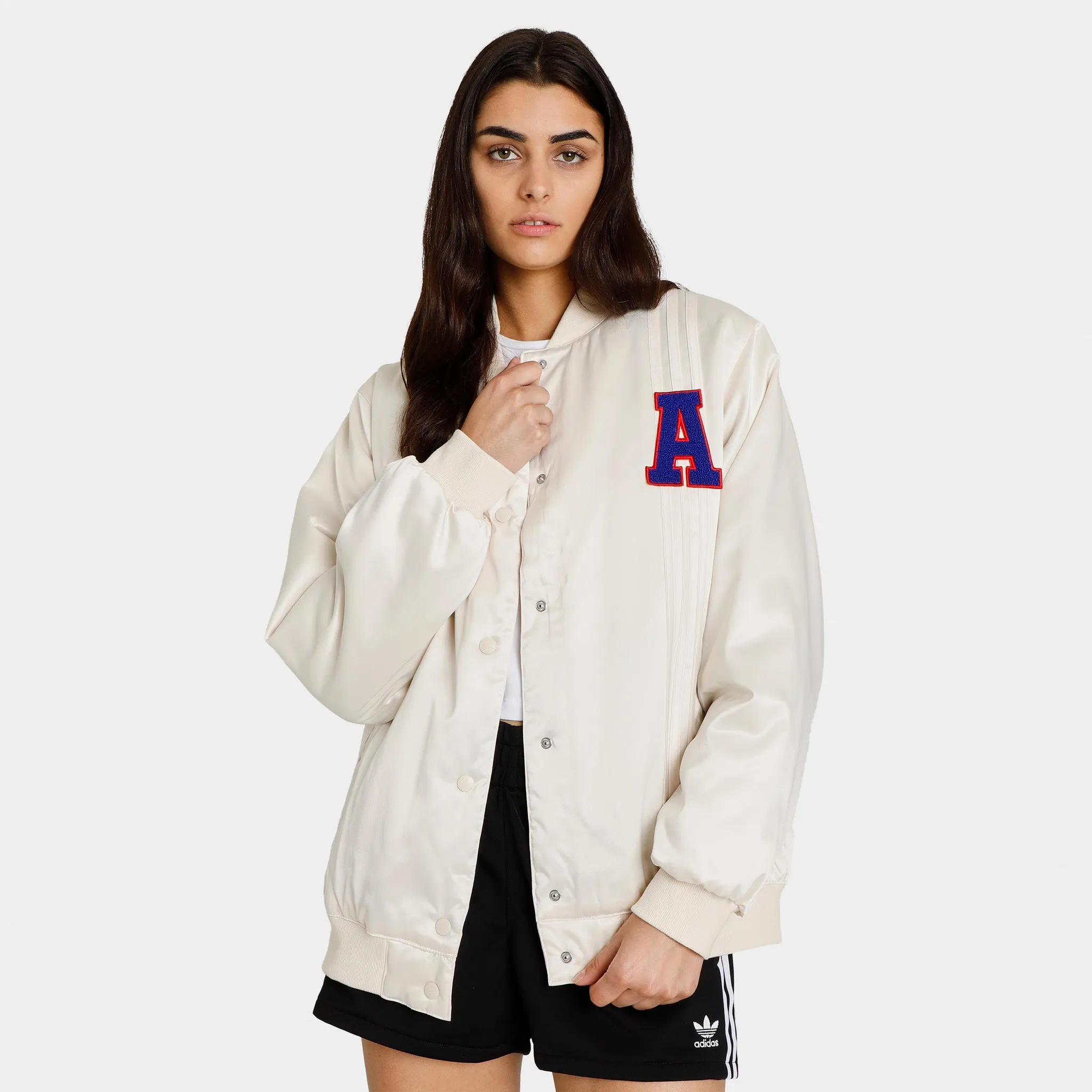 adidas Originals Women's Satin Collegiate Jacket / Wonder White sold by JD Sports