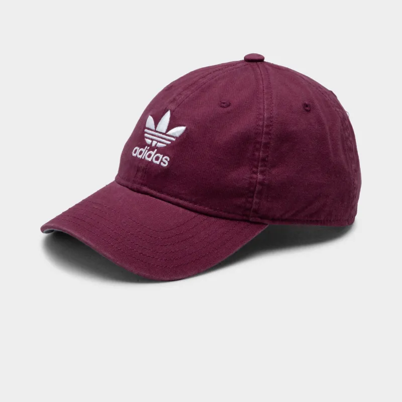 adidas Originals Relaxed Strap-back Hat / Dark Red sold by JD Sports
