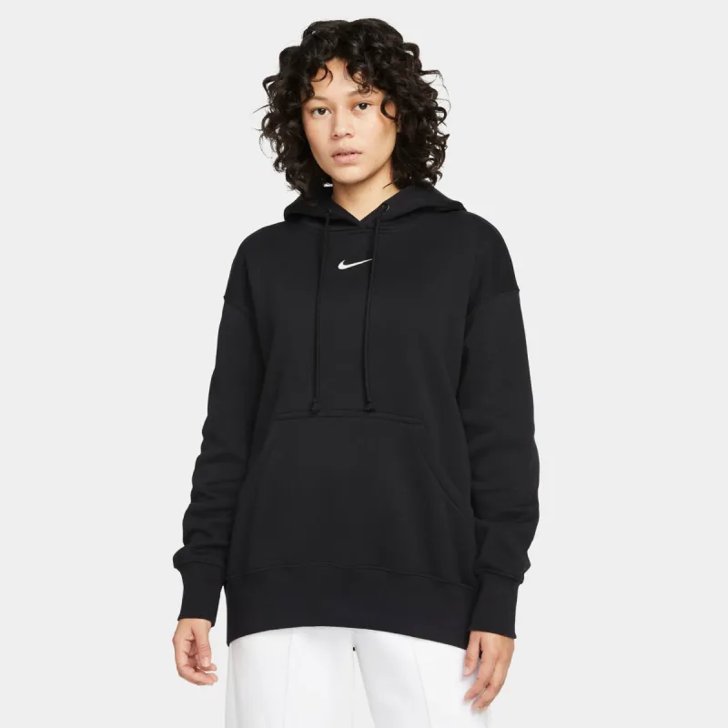 Nike Women's Sportswear Phoenix Fleece Oversized Pullover Hoodie Black / Sail sold by JD Sports