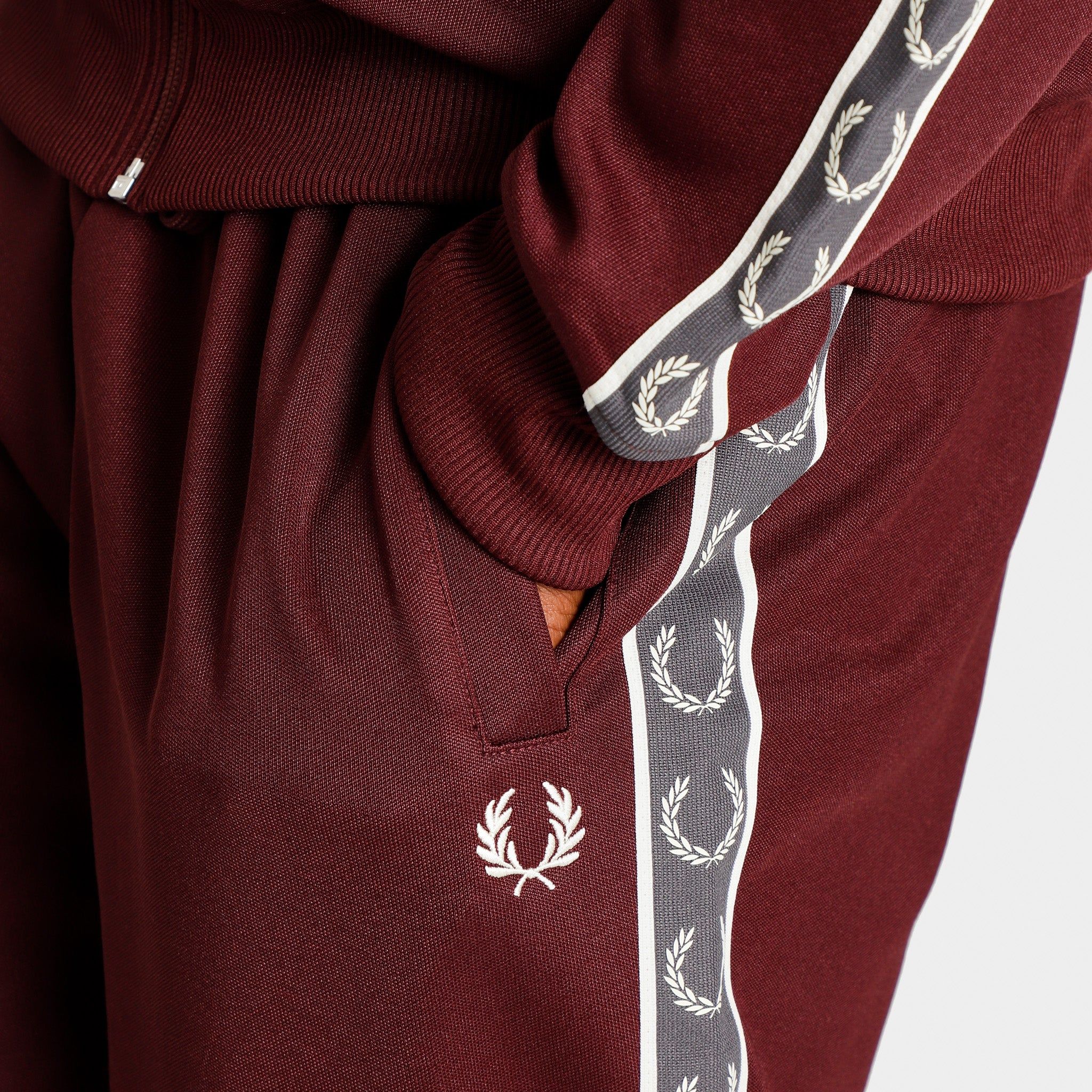 Fred Perry Taped Track Pants Oxblood / Gunmental sold by JD Sports product image thumbnail 5