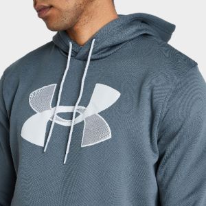 Under Armour Armour Fleece Big Logo Pullover Hoodie Pitch Gray / Halo Gray sold by JD Sports