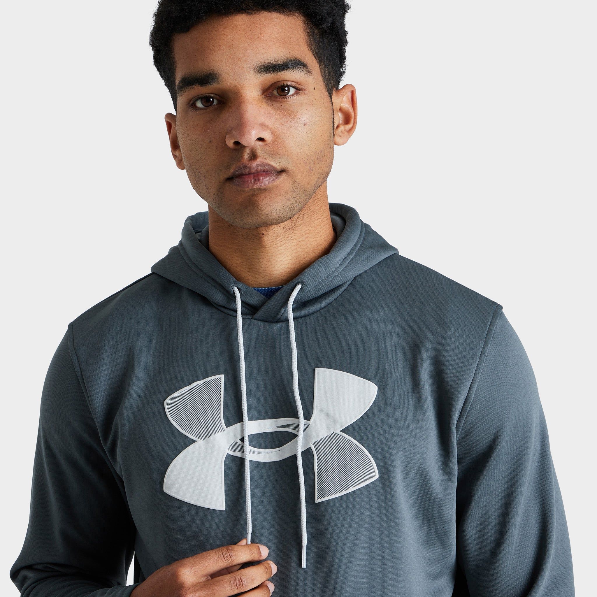 Under Armour Armour Fleece Big Logo Pullover Hoodie Pitch Gray / Halo Gray sold by JD Sports product image thumbnail 4