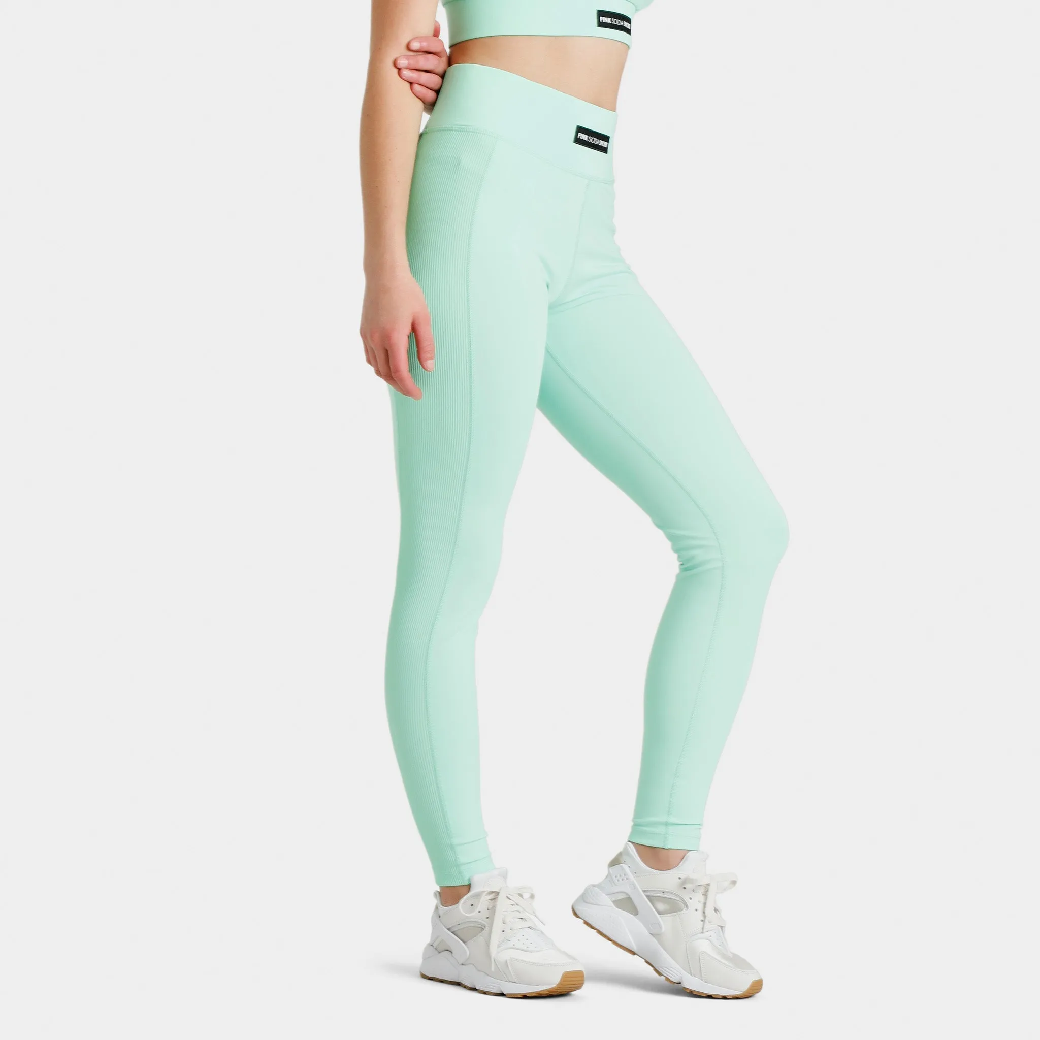 Pink Soda Rib Insert Tights / Ice Green sold by JD Sports product image thumbnail 3