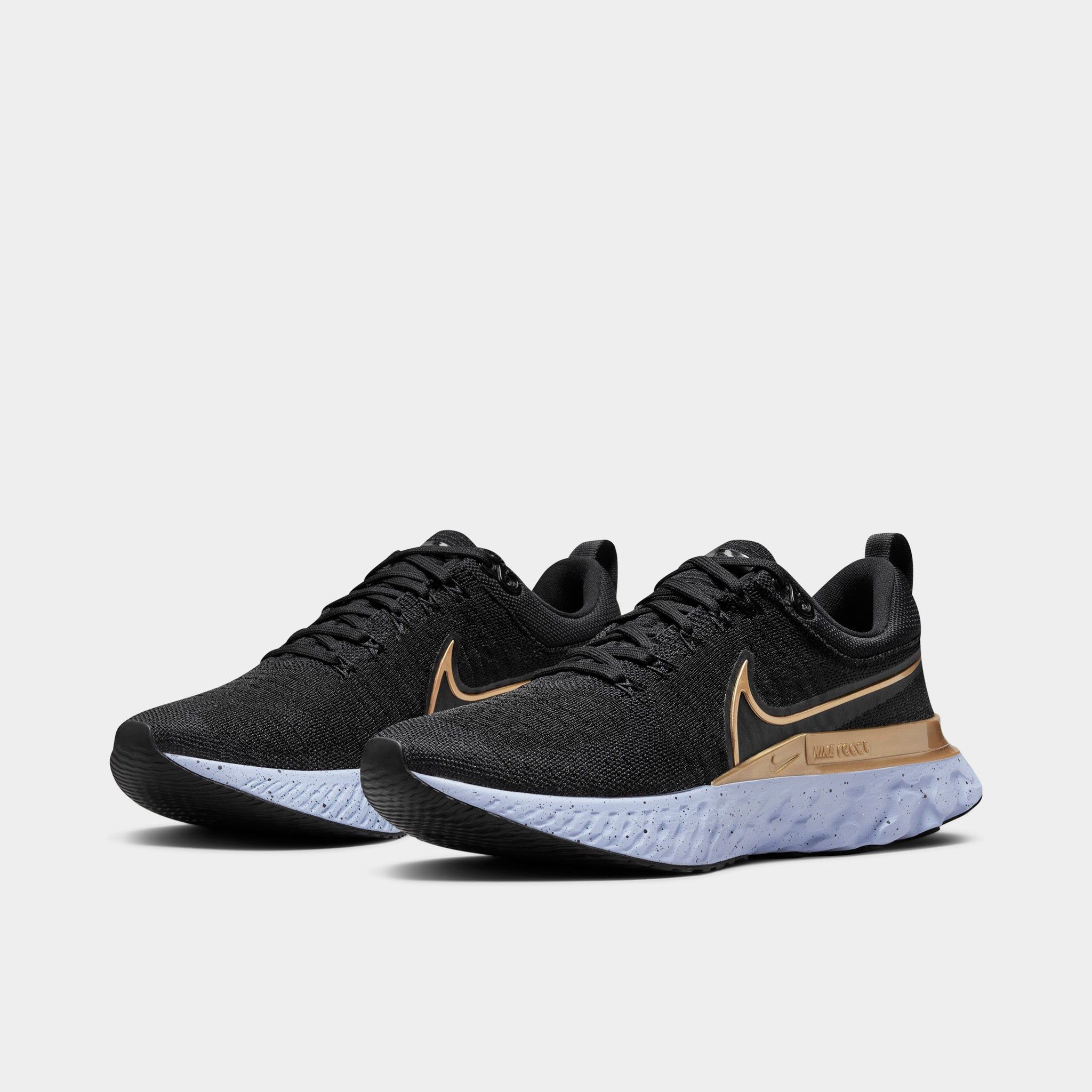 Nike Women's React Infinity Run Flyknit 2 Black / Metallic Gold - Ghost sold by JD Sports product image thumbnail 2