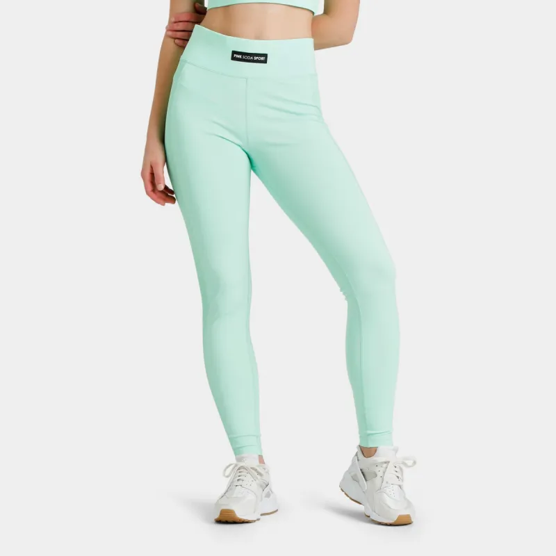 Pink Soda Rib Insert Tights / Ice Green sold by JD Sports