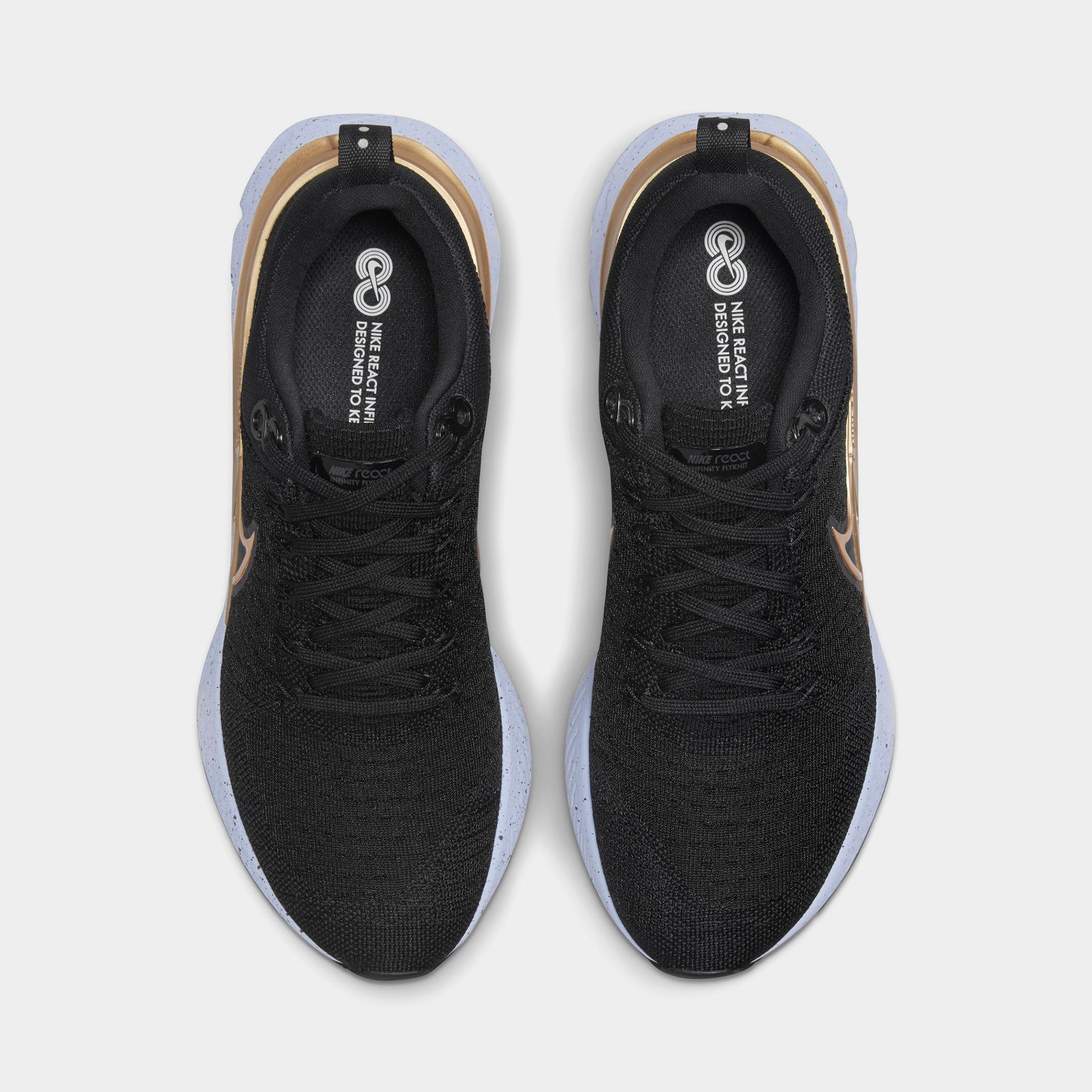 Nike Women's React Infinity Run Flyknit 2 Black / Metallic Gold - Ghost sold by JD Sports product image thumbnail 5
