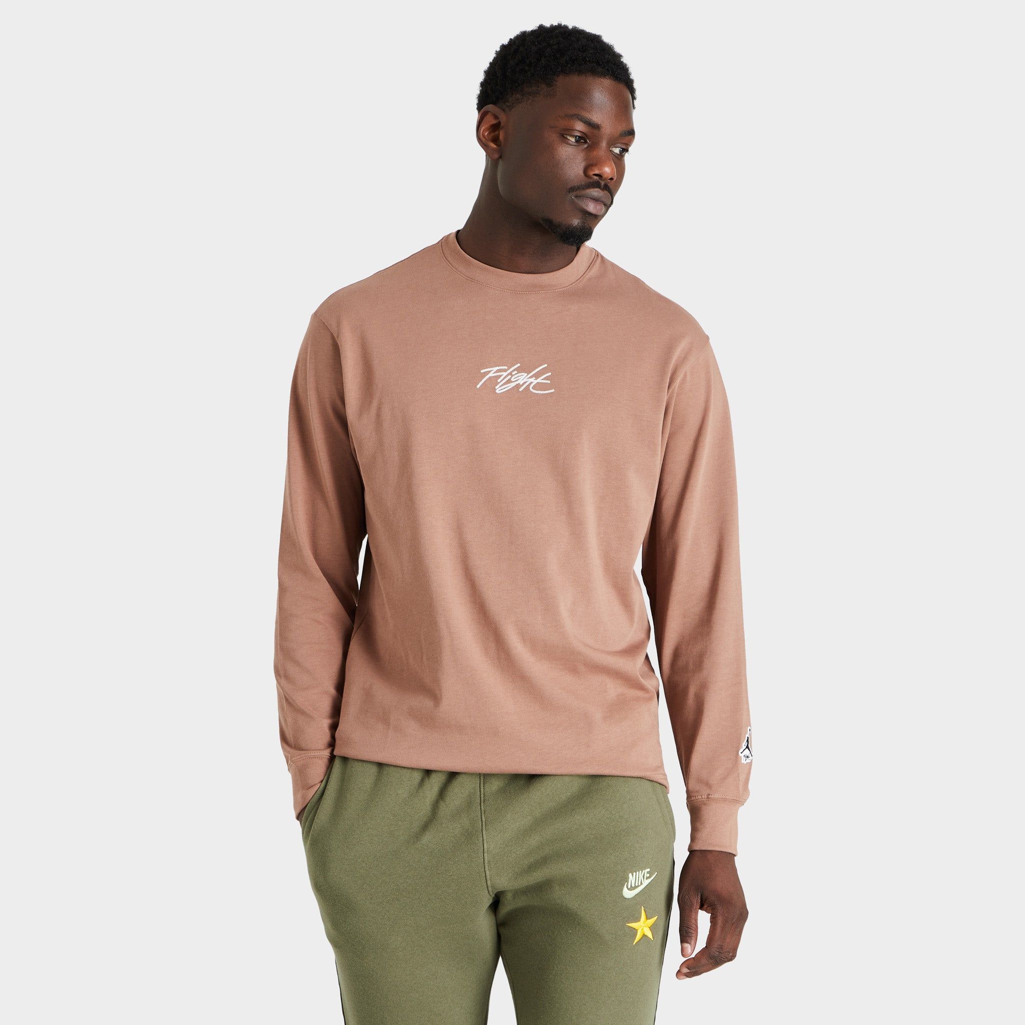 Jordan Flight Essentials Long-Sleeve T-shirt / Archaeo Brown sold by JD Sports