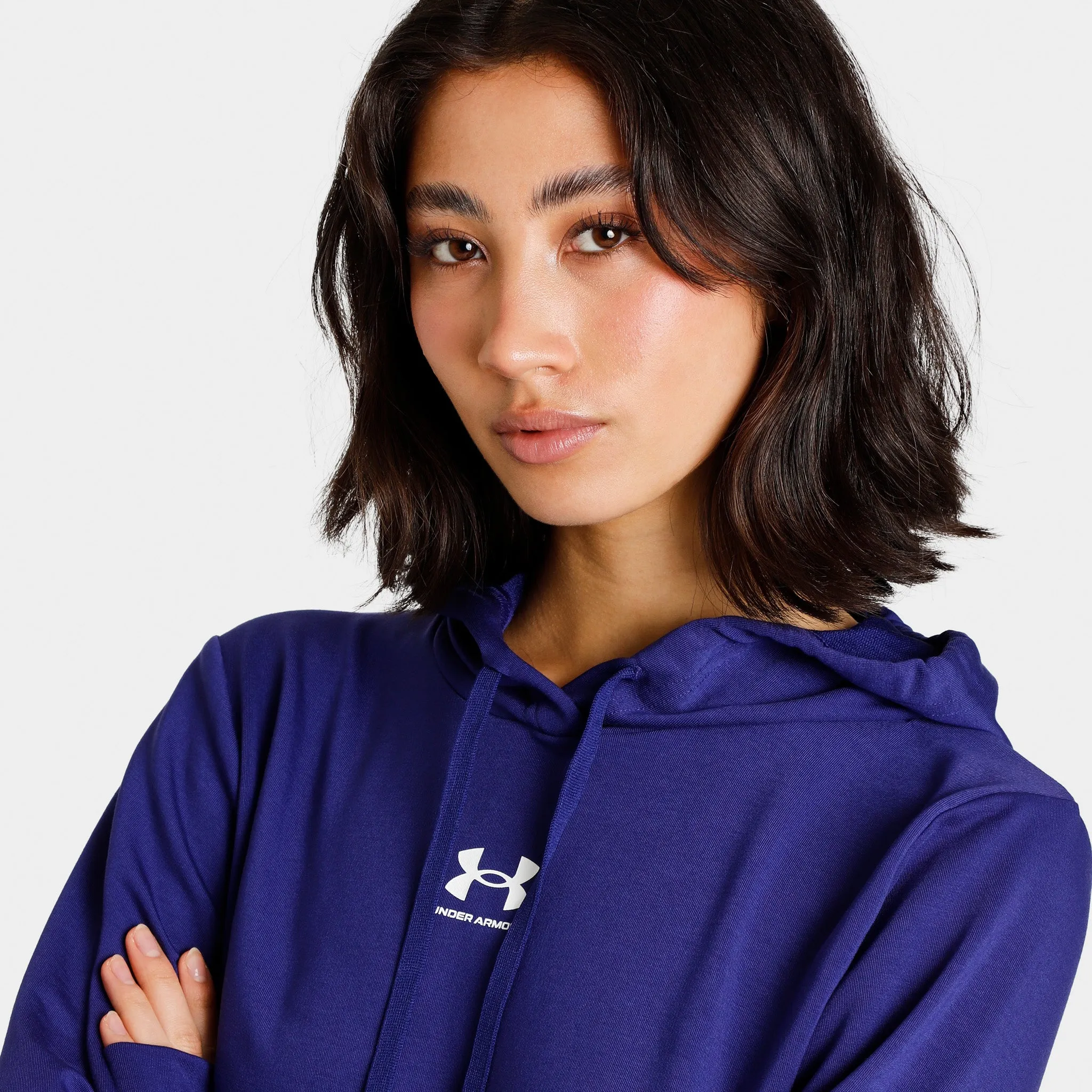 Under Armour Women's Rival Terry Pullover Hoodie Sonar Blue / White sold by JD Sports product image thumbnail 3