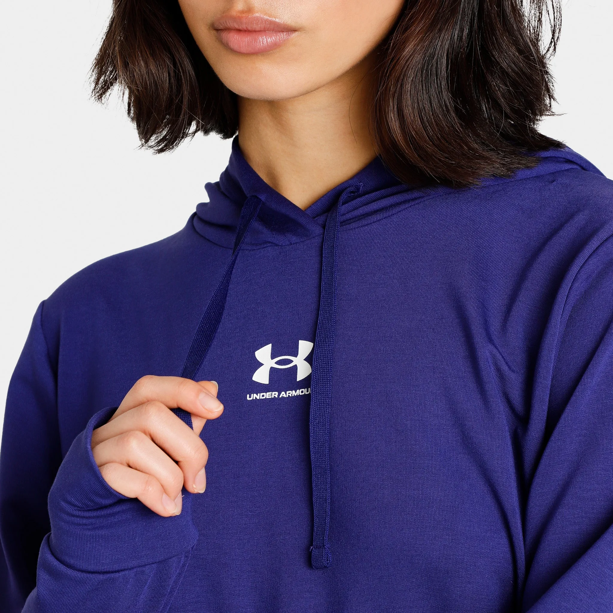 Under Armour Women's Rival Terry Pullover Hoodie Sonar Blue / White sold by JD Sports product image thumbnail 4