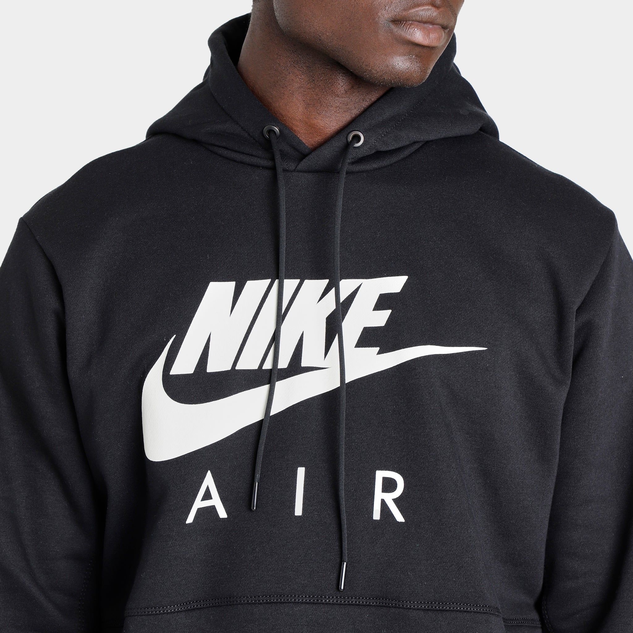Nike Air Brushed-Back Fleece Pullover Hoodie Black / Light Bone sold by JD Sports product image thumbnail 4