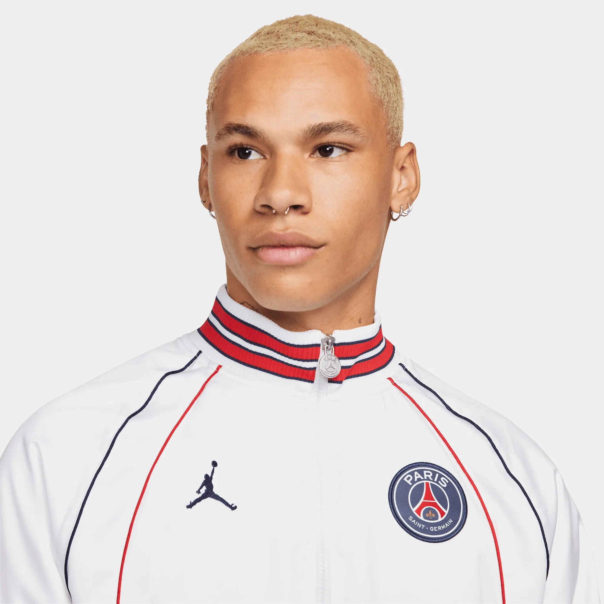Jordan Paris Saint-Germaine Club Anthem Jacket White / University Red - Midnight Navy sold by JD Sports product image thumbnail 3