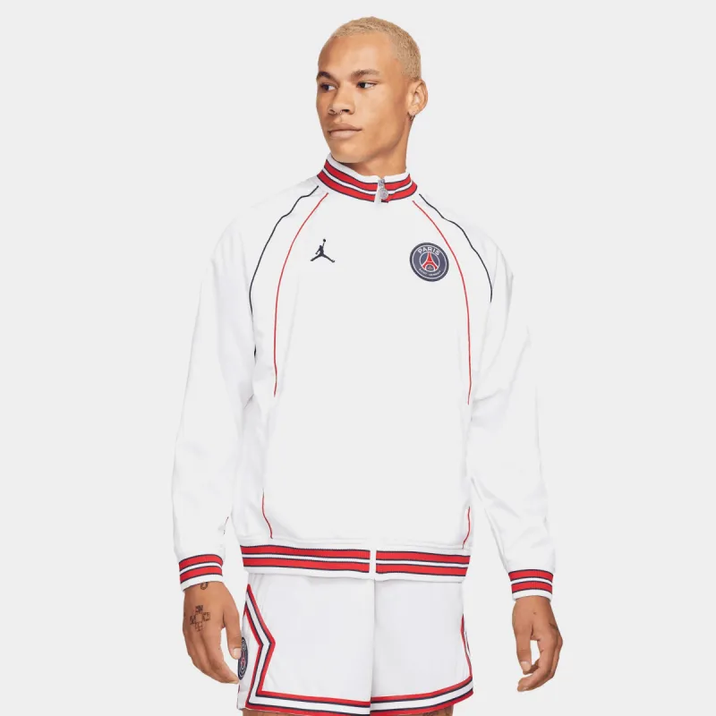 Jordan Paris Saint-Germaine Club Anthem Jacket White / University Red - Midnight Navy sold by JD Sports