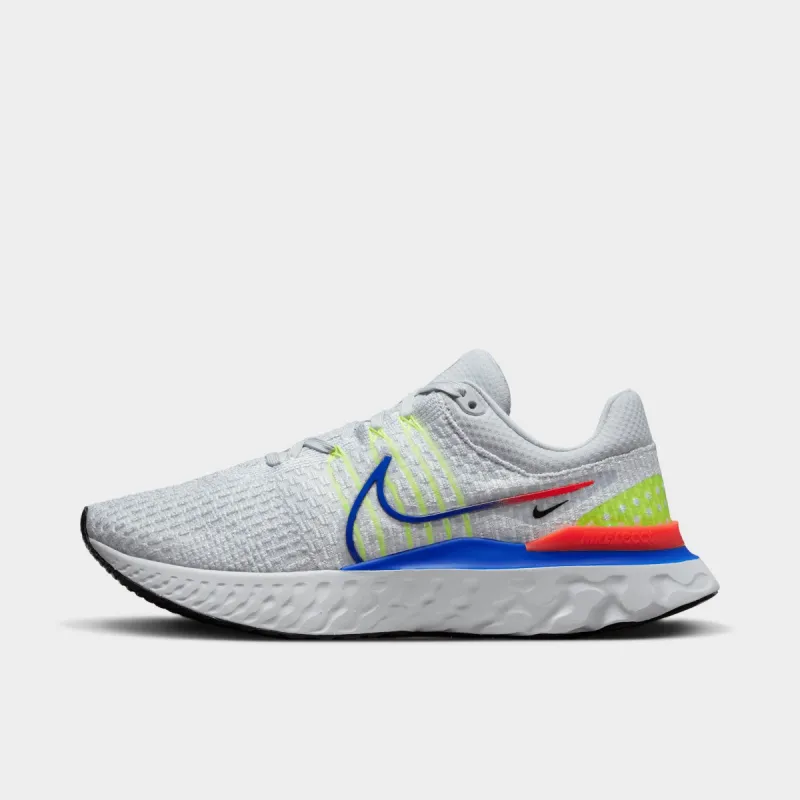 Nike React Infinity 3 Pure Platinum / Racer Blue - Bright Crimson sold by JD Sports
