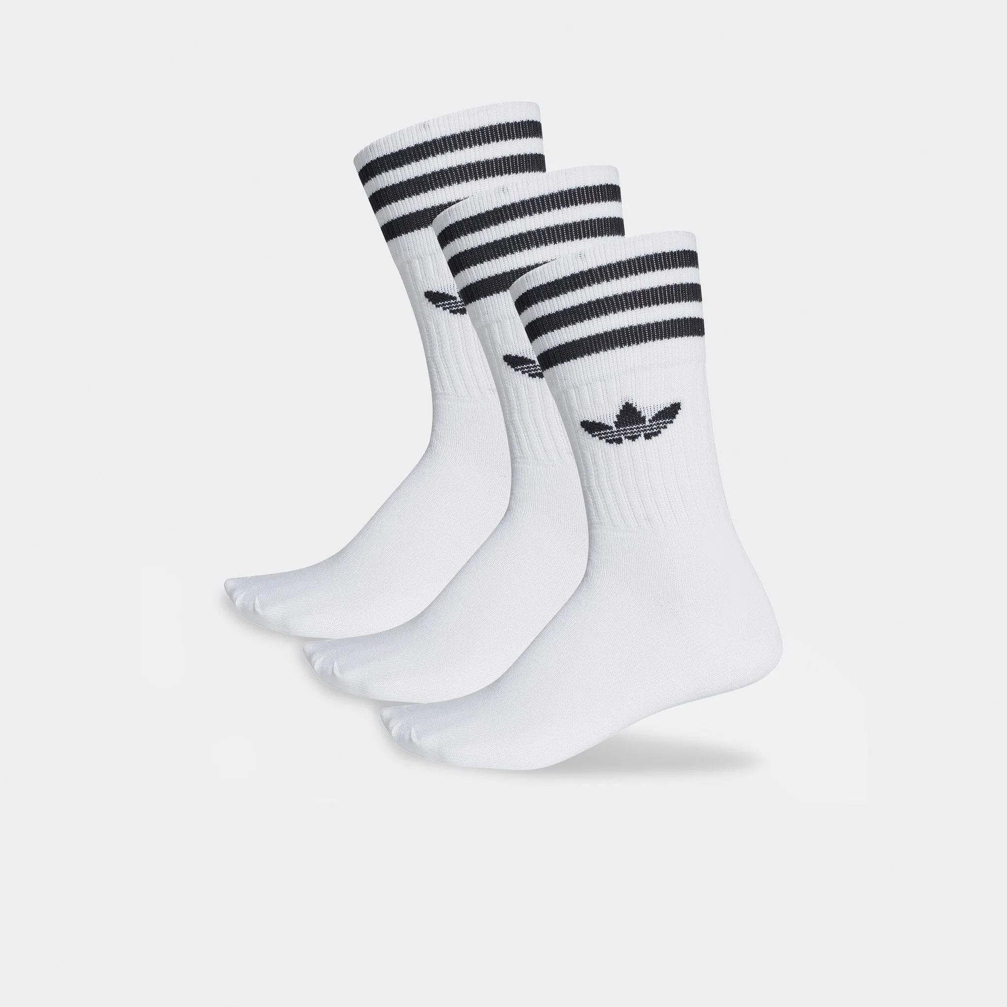 adidas Originals Solid Crew Socks (3 Pack) White / Black sold by JD Sports