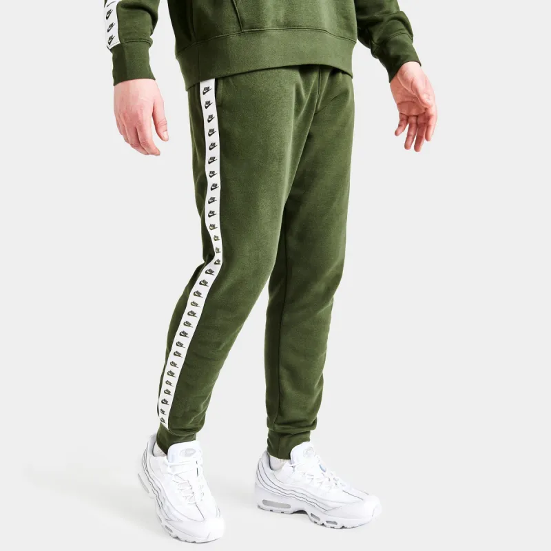 Nike Sportswear Essential Taped Fleece Track Joggers Rough Green / White made by Nike