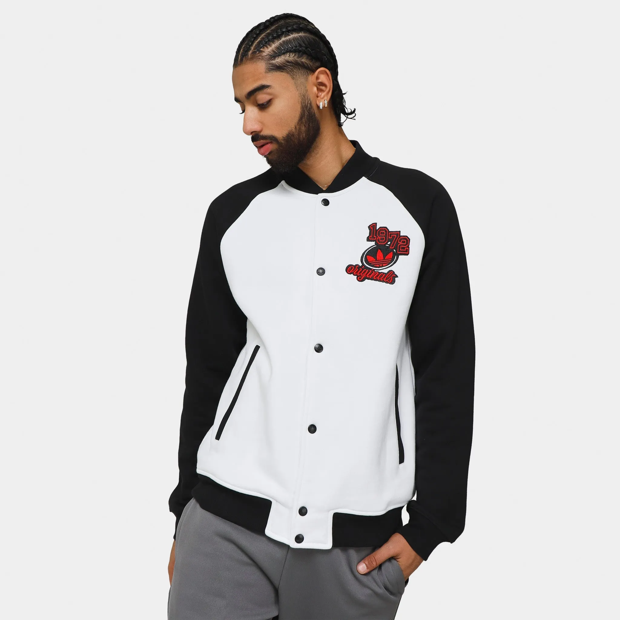 adidas Originals Varsity Jacket White / Black sold by JD Sports