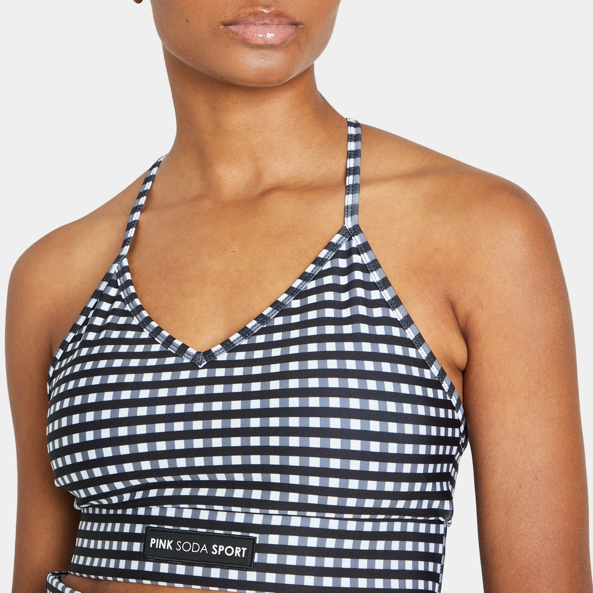 Pink Soda Sport Women’s Gingham Sports Bra Black / Optic White sold by JD Sports product image thumbnail 4