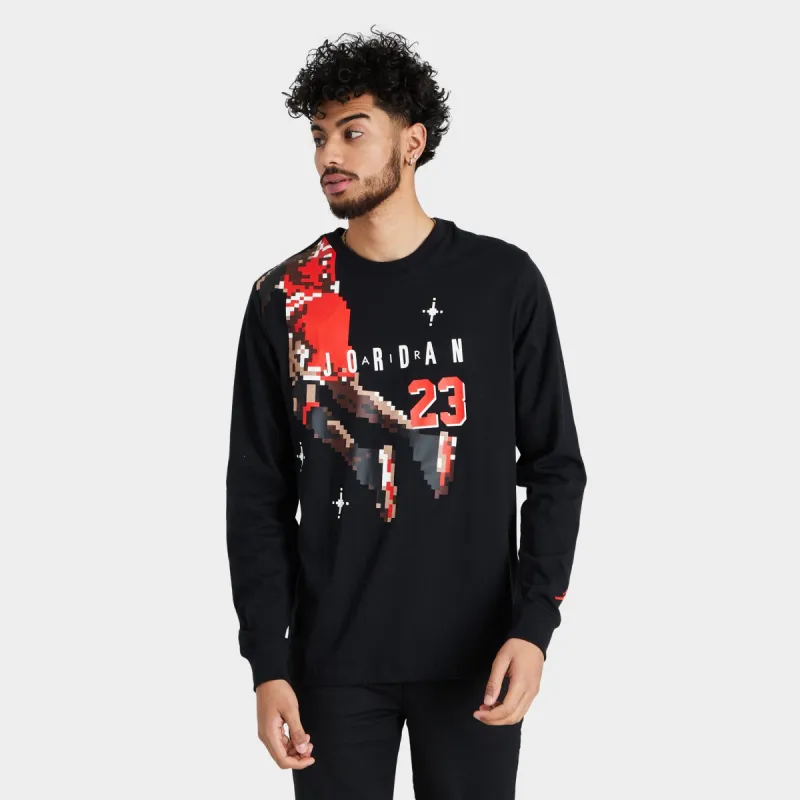 Jordan Brand Holiday Long Sleeve T-shirt Black / Chile Red sold by JD Sports