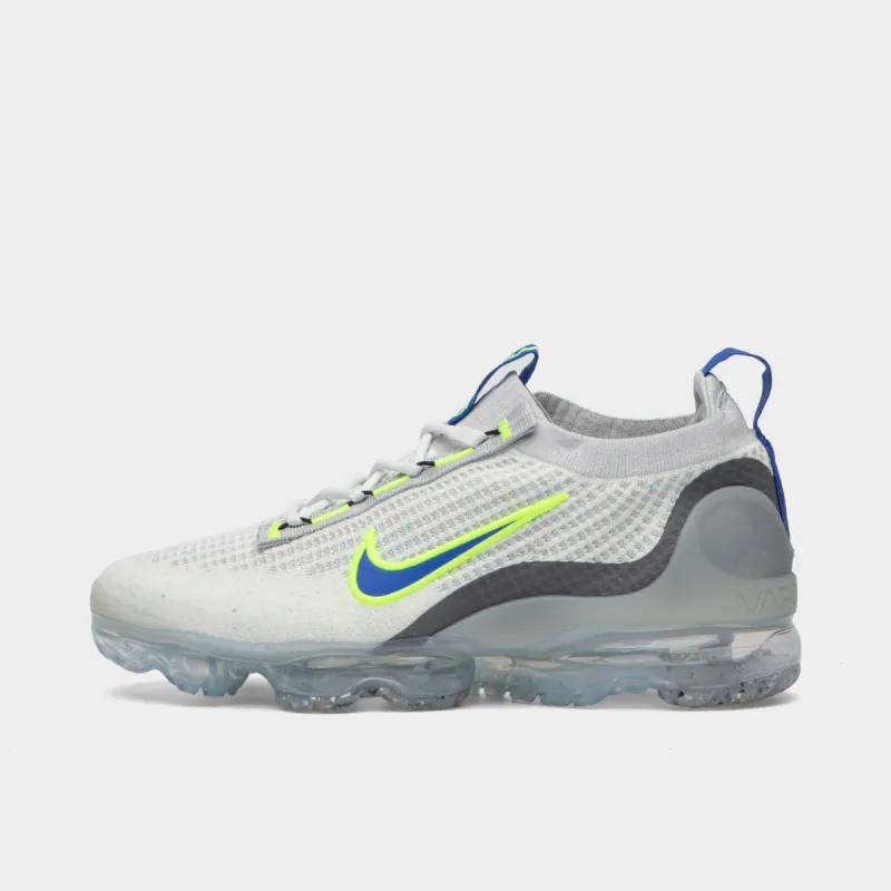 Nike Air Vapormax 2021 FK White / Hyper Royal - Volt sold by JD Sports