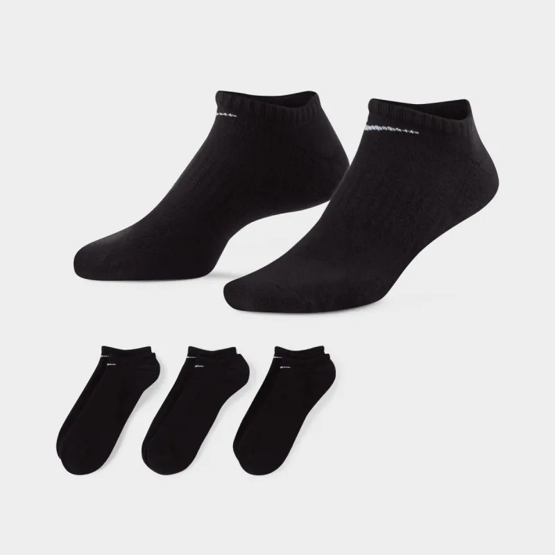 Nike Everyday Cushioned Training No-Show Socks (3-Pack) Black / White sold by JD Sports