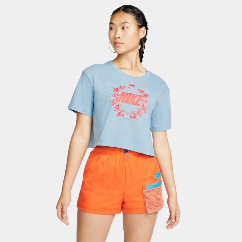Nike Sportswear Women’s Cropped Printed T-shirt / Boarder Blue sold by JD Sports