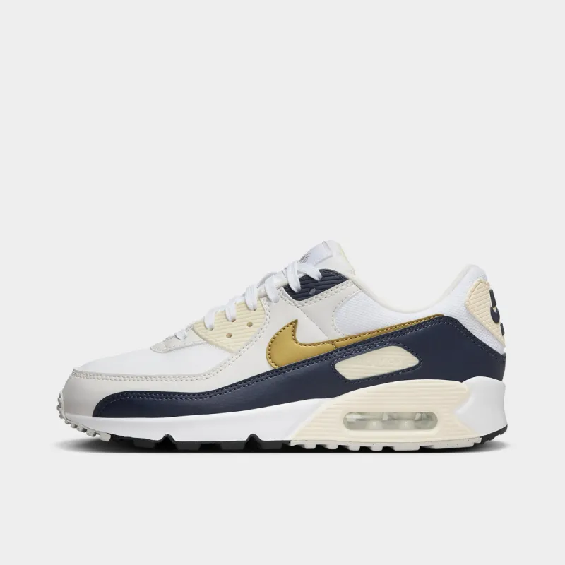 Nike Women's Air Max 90 Next Nature White / Metallic Gold - Obsidian sold by JD Sports