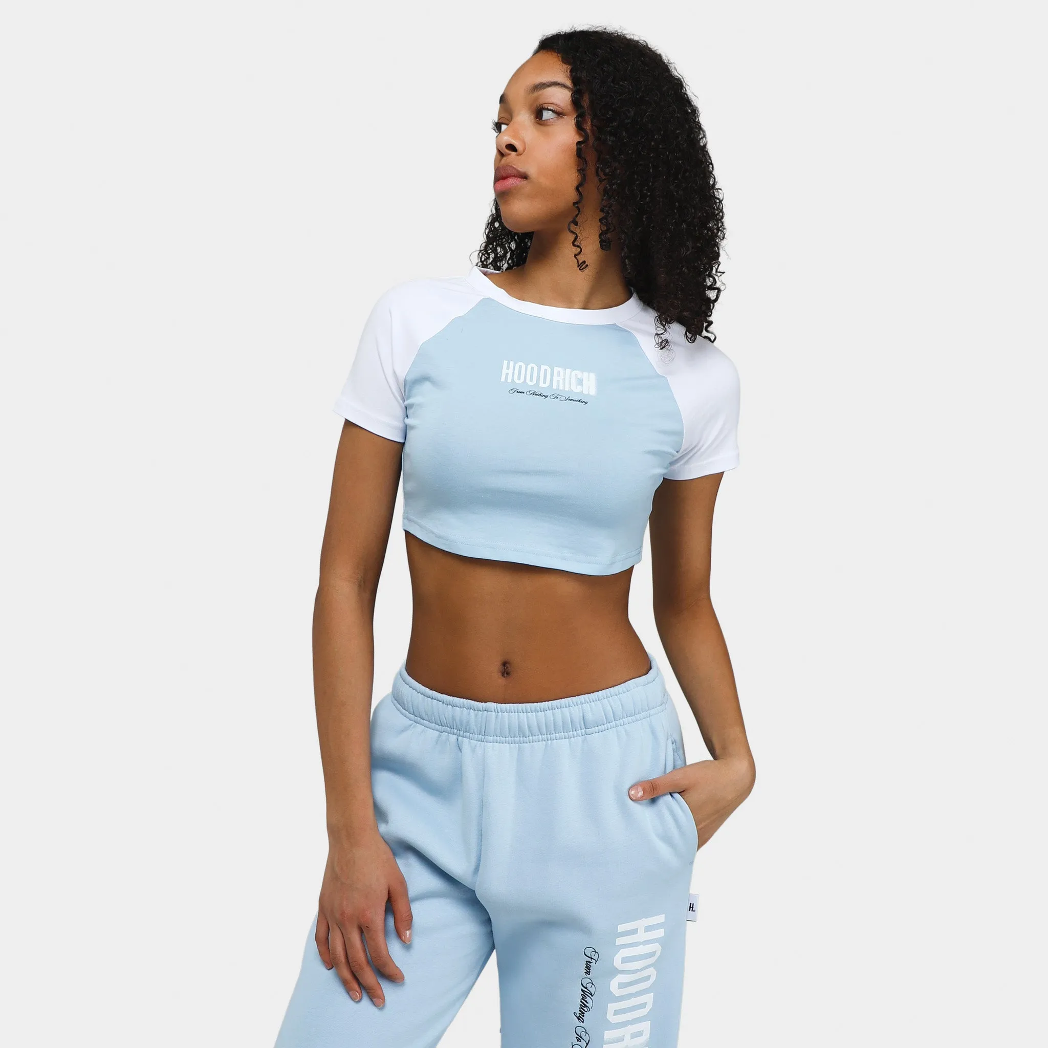 Hoodrich Women's OG Mist Fitted T-shirt Clear Sky / White - Black sold by JD Sports