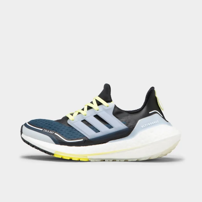 adidas Women's Ultraboost 21 COLD.RDY Crew Navy / Halo Blue - Pulse Yellow made by JD Sports
