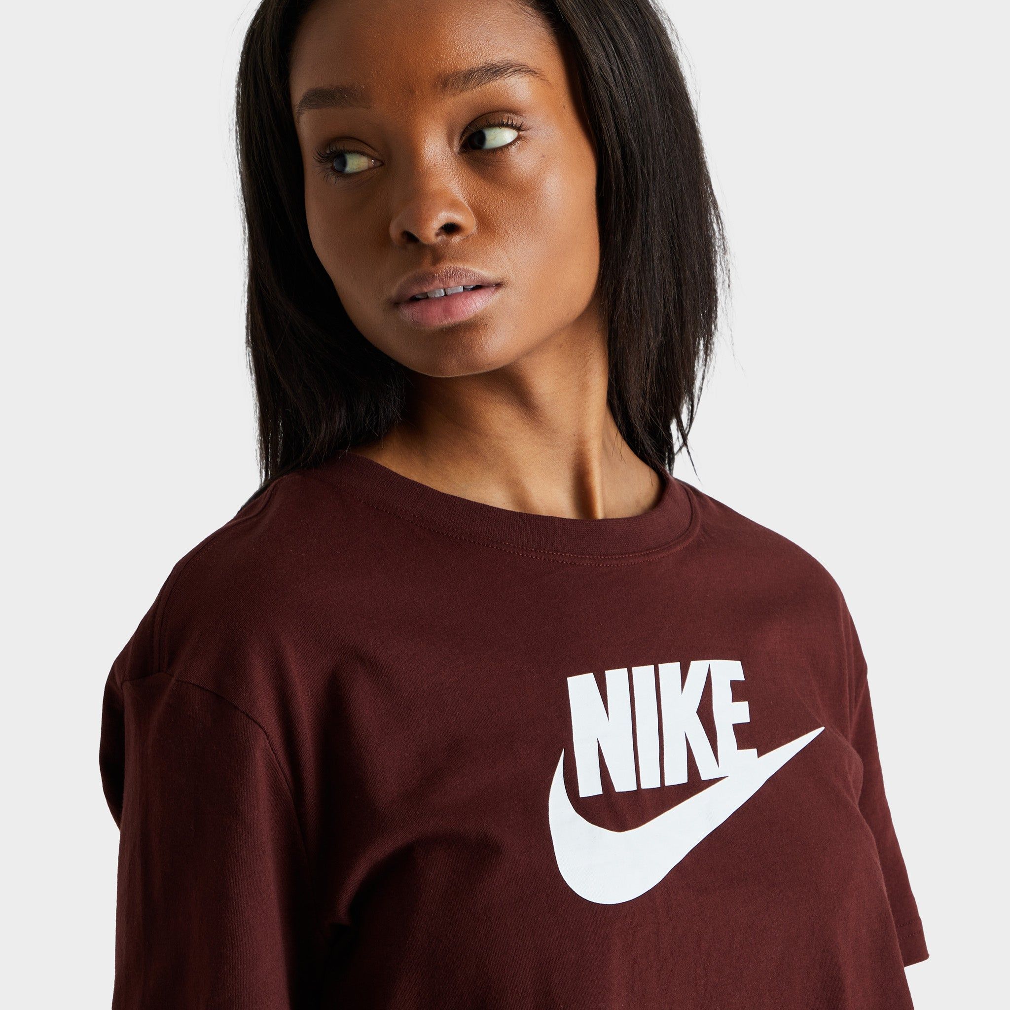Nike Sportswear Women's Essential Cropped T-shirt Bronze Eclipse / White sold by JD Sports product image thumbnail 3